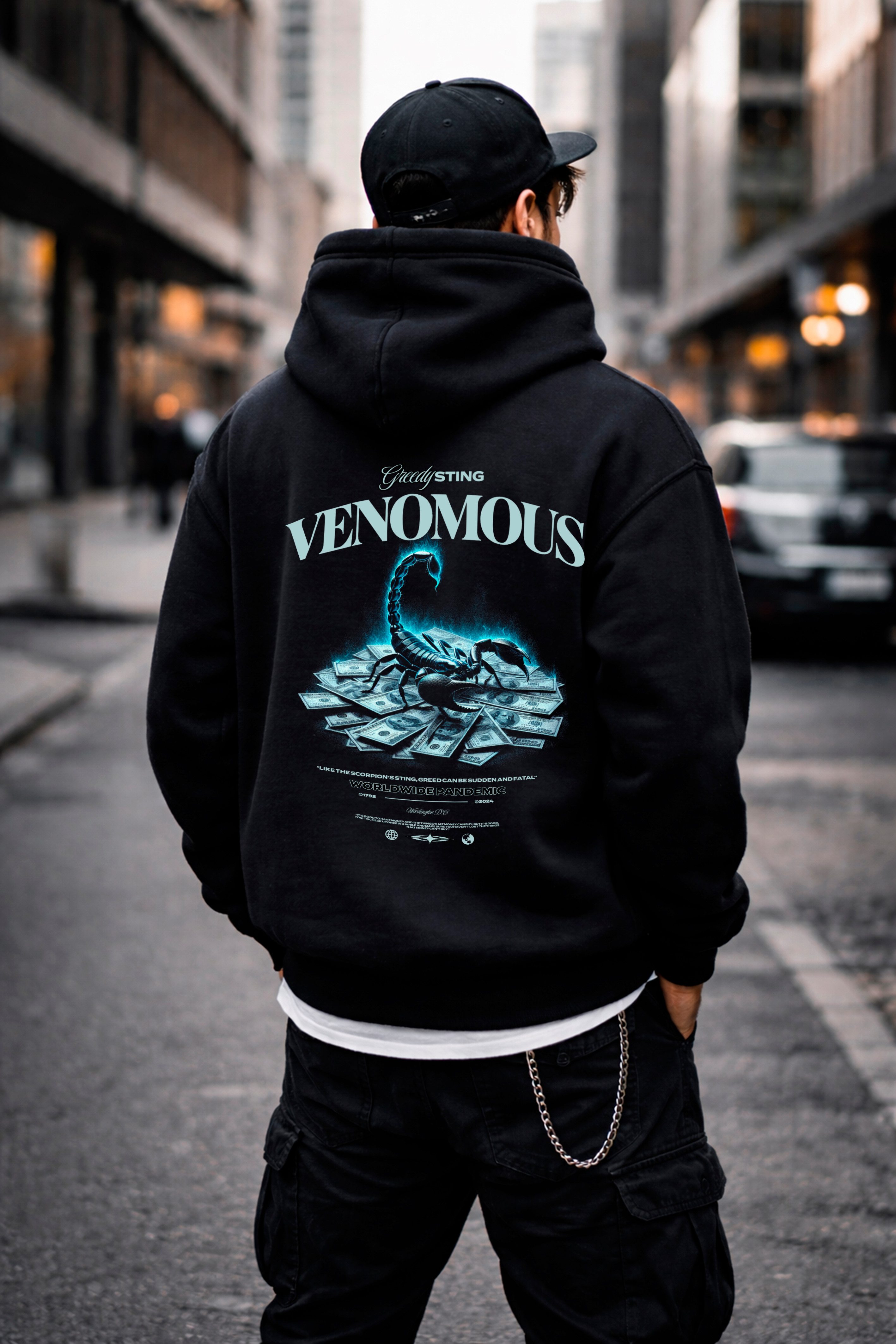 Banco Hoodie Herren Hoodie Kapuzenpullover Langarm - Streetwear mit Rückenprint Großer Rückenprint