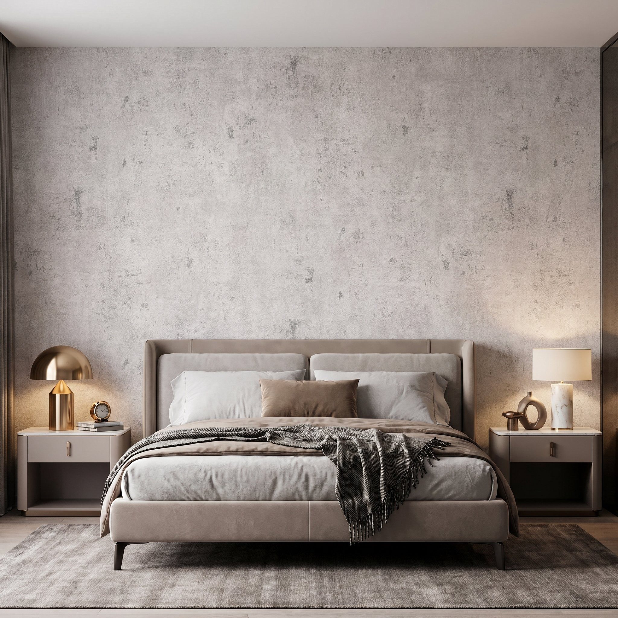 Newroom Vliestapete Tyana Light Grey Tapete Betonoptik Putz,Beton,Metallic, Grau Tapete Modern Putz - Betonoptik Betonwand Weiß Silber Industrial Bauhaus Beton  – Bild 4 von 5