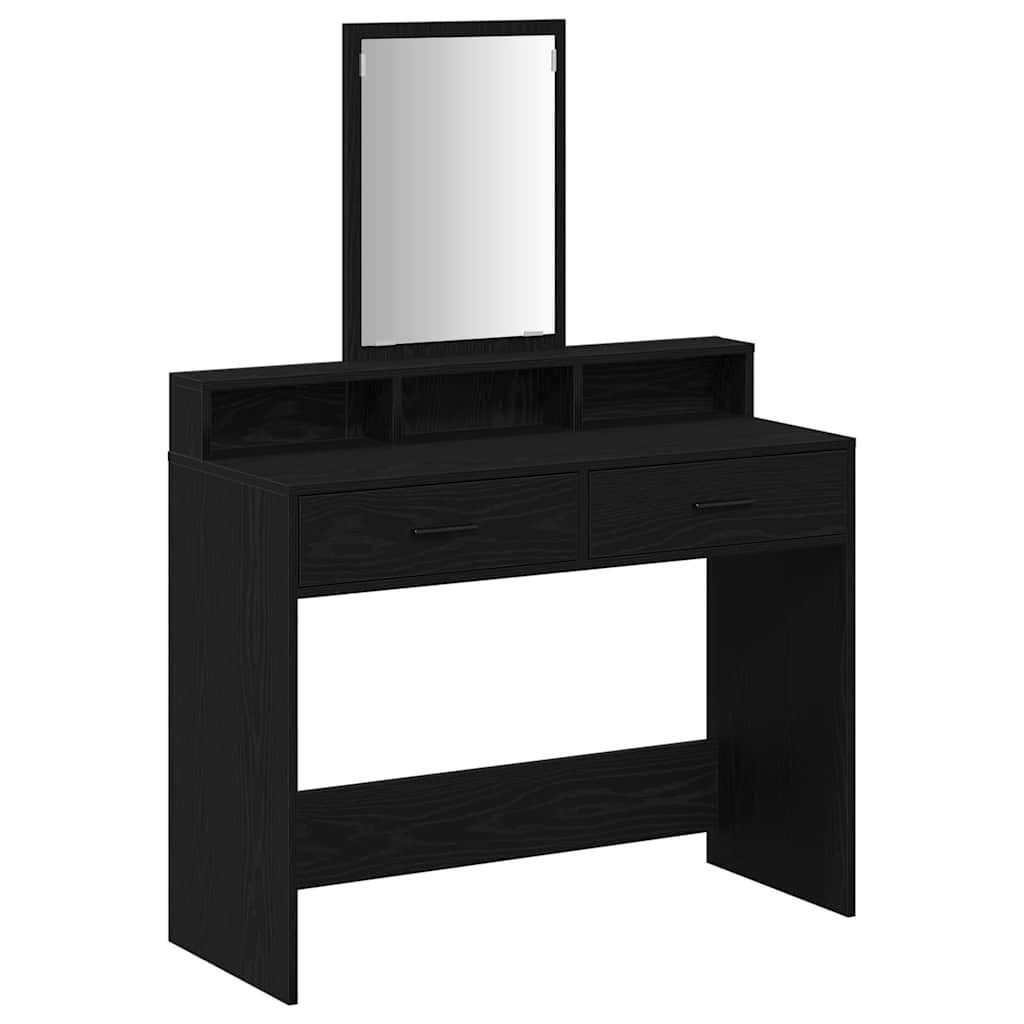 vidaXL Schminktisch Schminktisch Schwarz Eichen-Optik 100 x 41 x 140 cm (1-St)