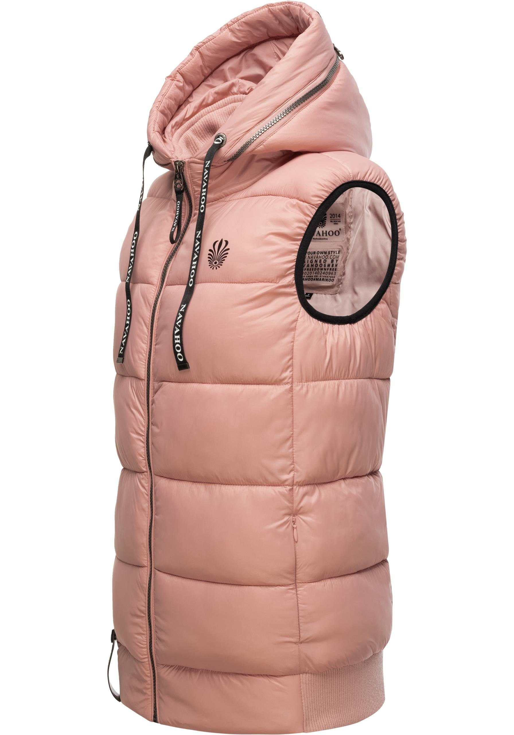 Navahoo Steppweste Kassidy stylische ärmellose Damen Weste mit Kapuze