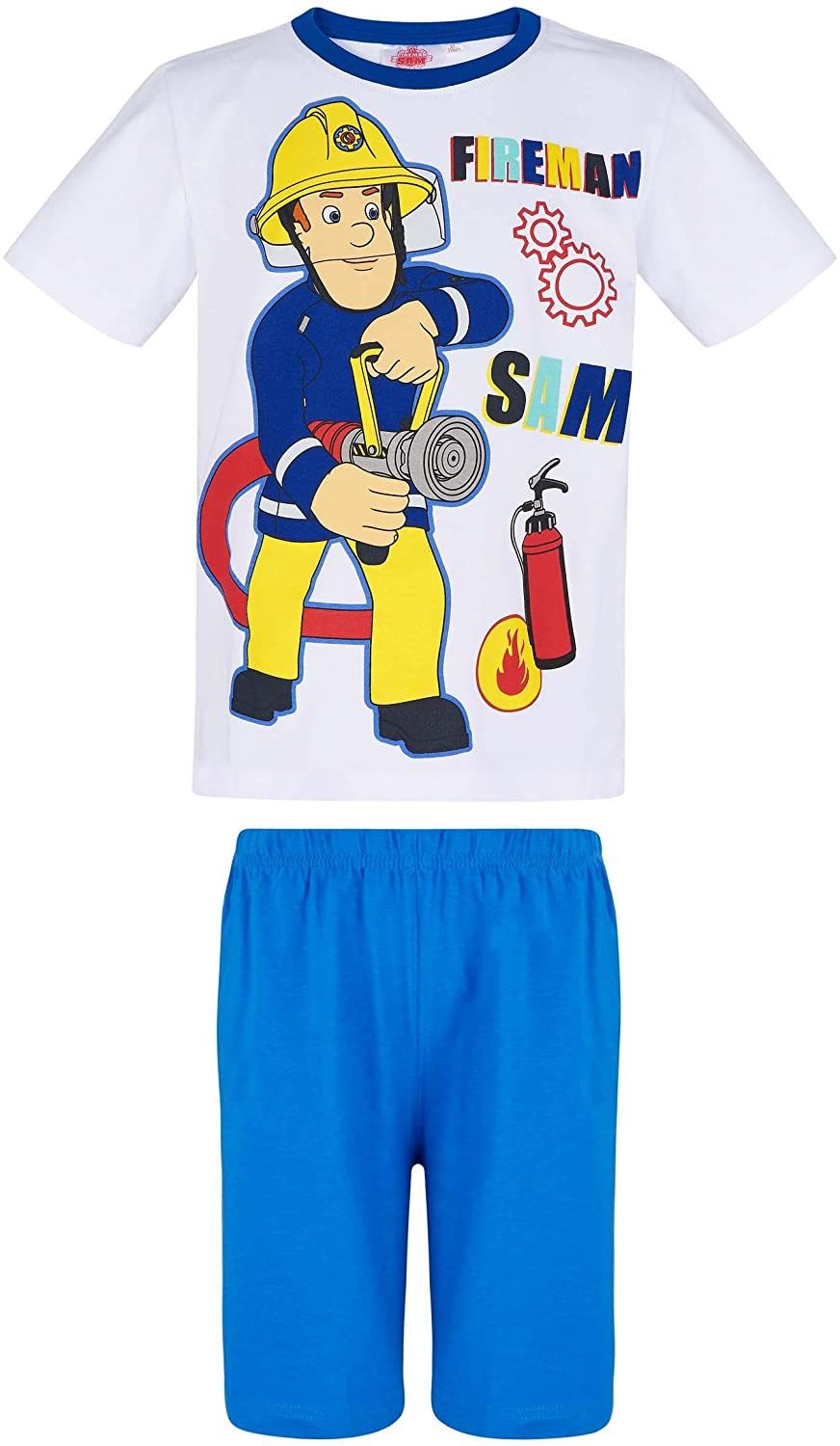 Feuerwehrmann Sam Pyjama Feuerwehrmann Sam kurzer Schlafanzug 4 5 6 7 8 Jahre