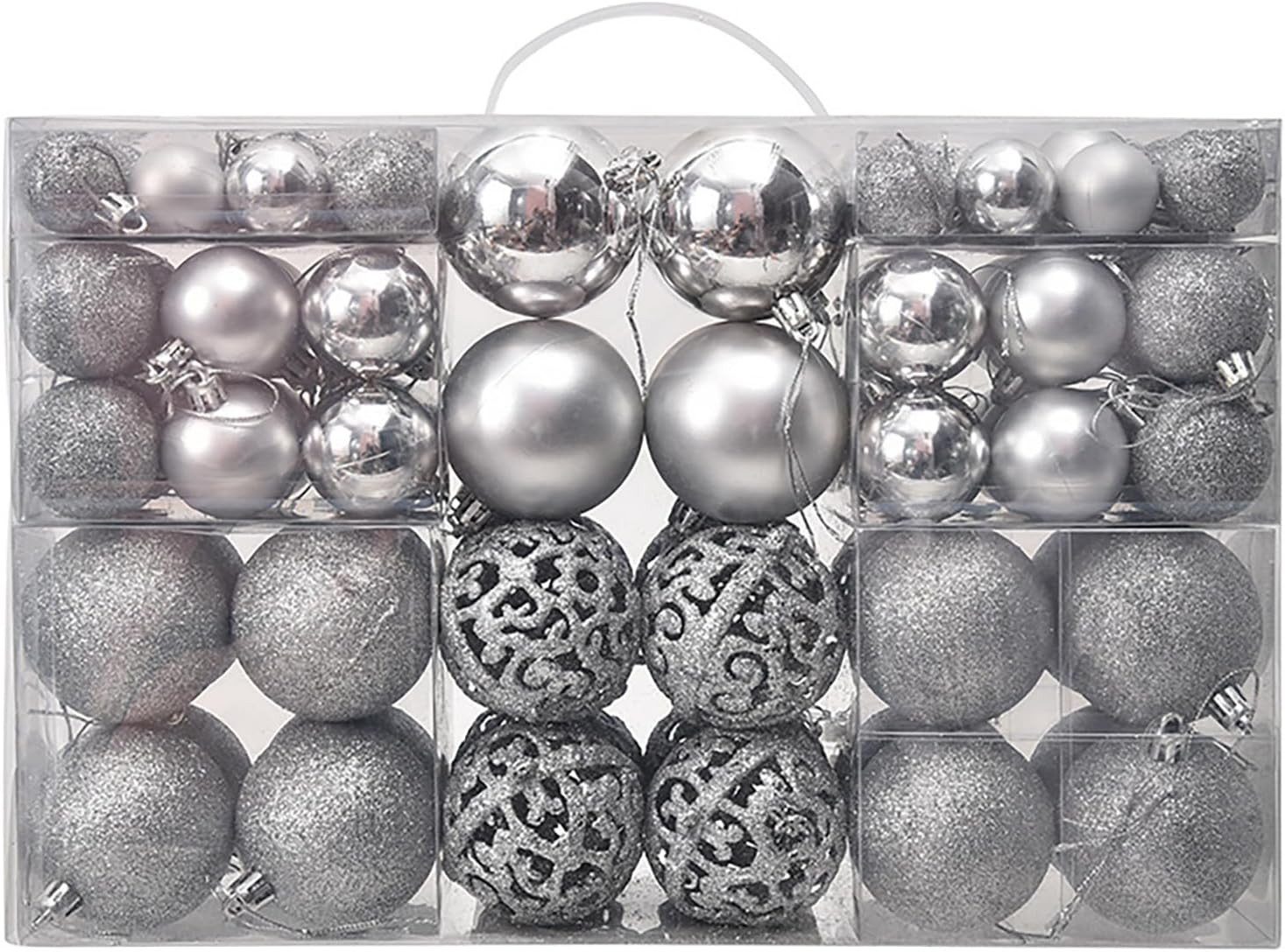 UE Stock Weihnachtsbaumkugel 00 Stk. Weihnachtskugel-Set Christbaumkugeln Weihnachtskugeln Silber, für funkelnden Effekt