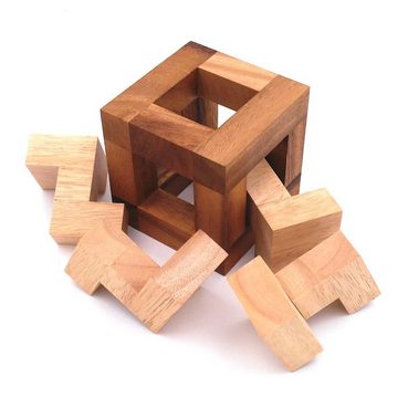 ROMBOL Denkspiele Spiel, Knobelspiel Identity IV A - mittelschweres Interlockingpuzzle aus Holz, Holzspiel