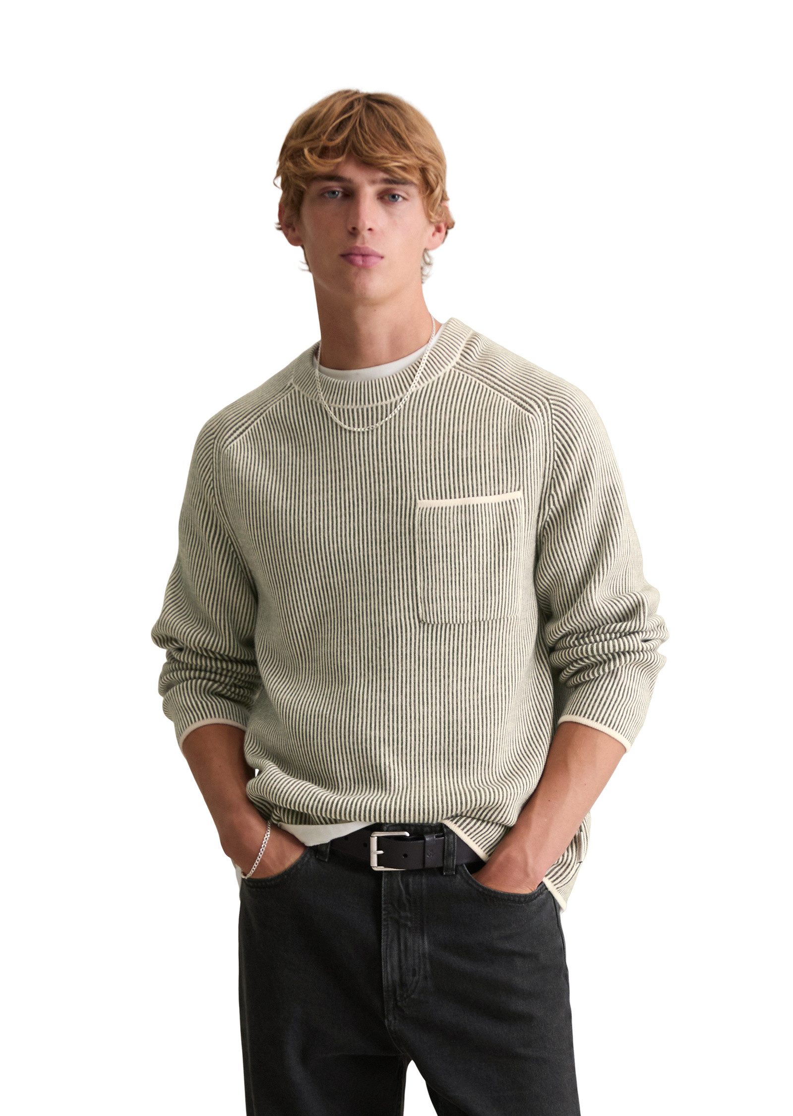 Marc O'Polo DENIM Rundhalspullover aus reiner Bio-Baumwolle günstig online kaufen