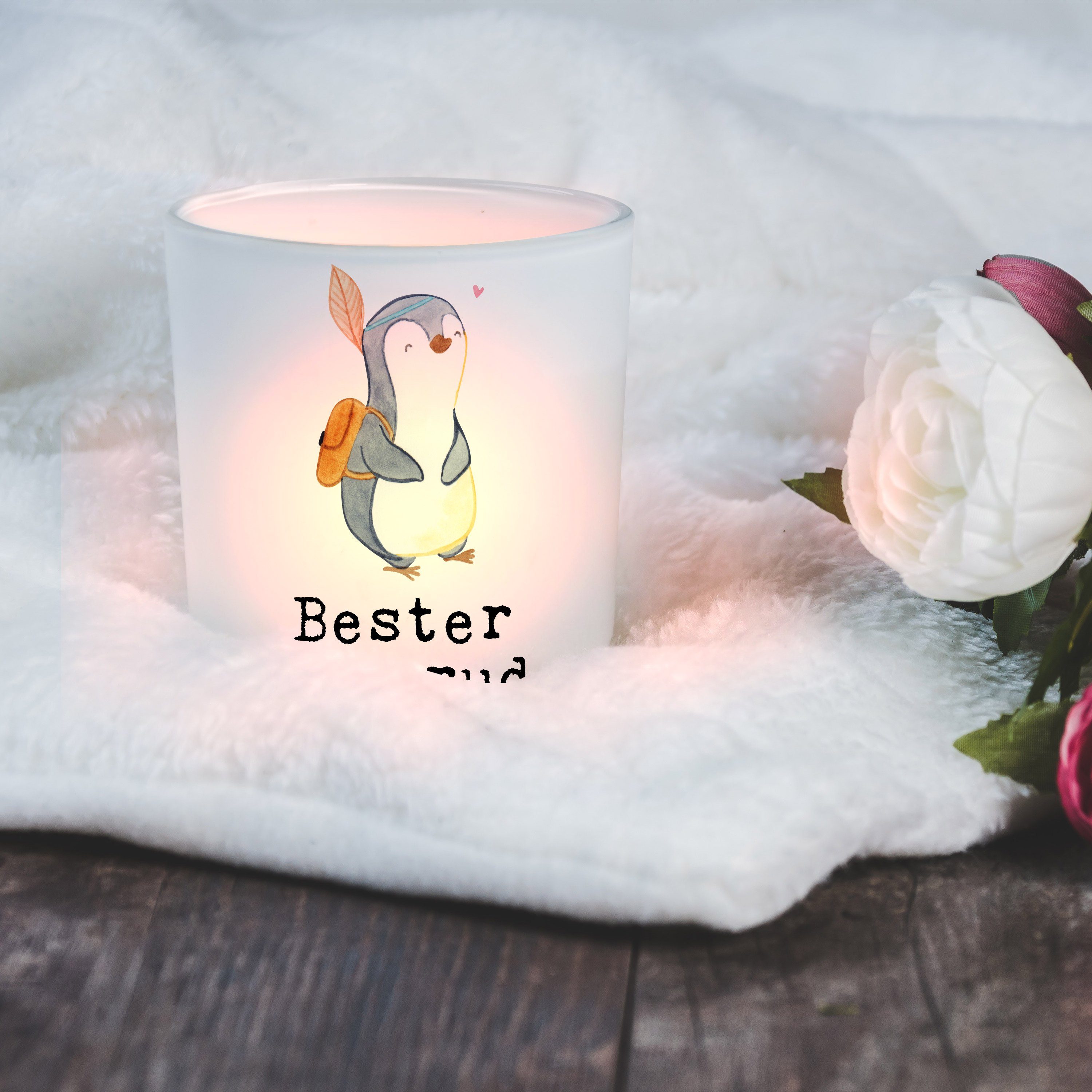 Mr. & Mrs. (1 - Kerzeng der Welt - Transparent Pinguin Blutsbruder St) Geschenk, Panda Bester Windlicht