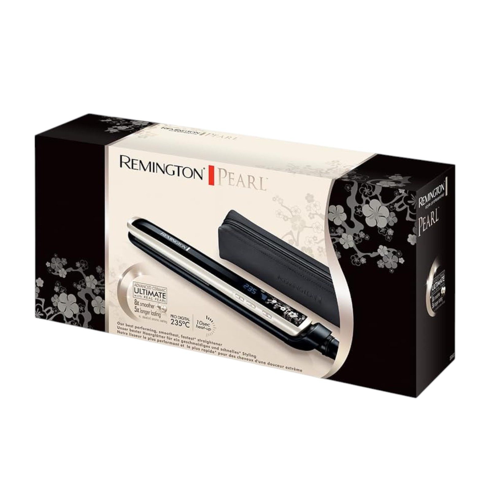 Remington Glätteisen Pearl Haarglätter S9501 Keramikbeschichtung, LCD-Display, 150-235°C, inkl. Aufbewahrungstasche