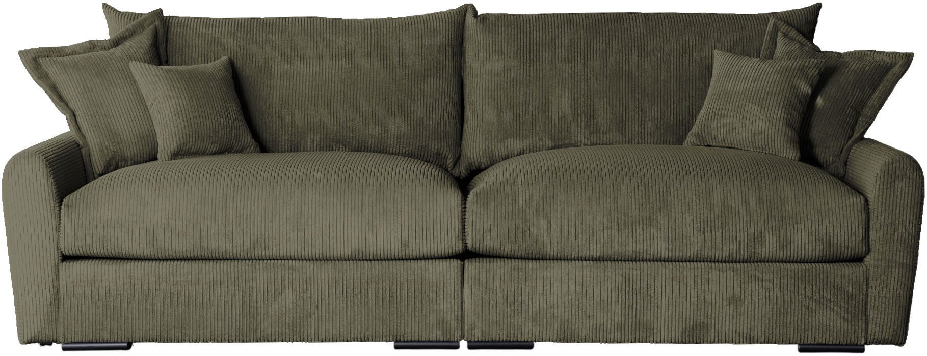 Home affaire Big-Sofa Finca XL, B: 190 cm, 4 Zierkissen, Mega-Sofa, in Cord oder Chenille-Struktur, Federkern