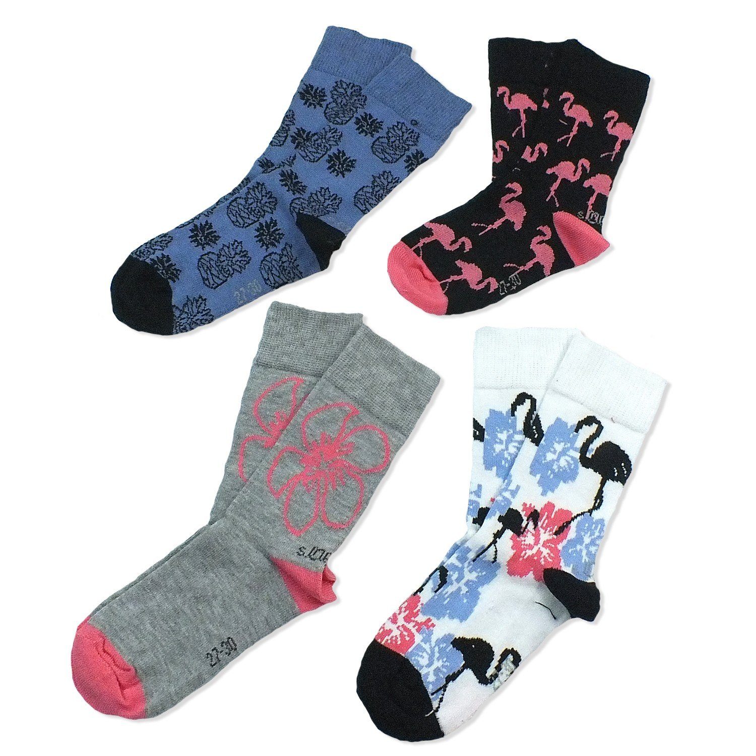 s.Oliver Langsocken S20340 (Set, 4-Paar, 4 Paar) Kinder Socken, Jungen & Mädchen mit Baumwolle, Kindersocken