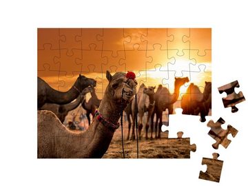 puzzleYOU Puzzle Pushkar-Kamel-Messe in der Stadt Pushkar, Indien, 48 Puzzleteile, puzzleYOU-Kollektionen Kamel