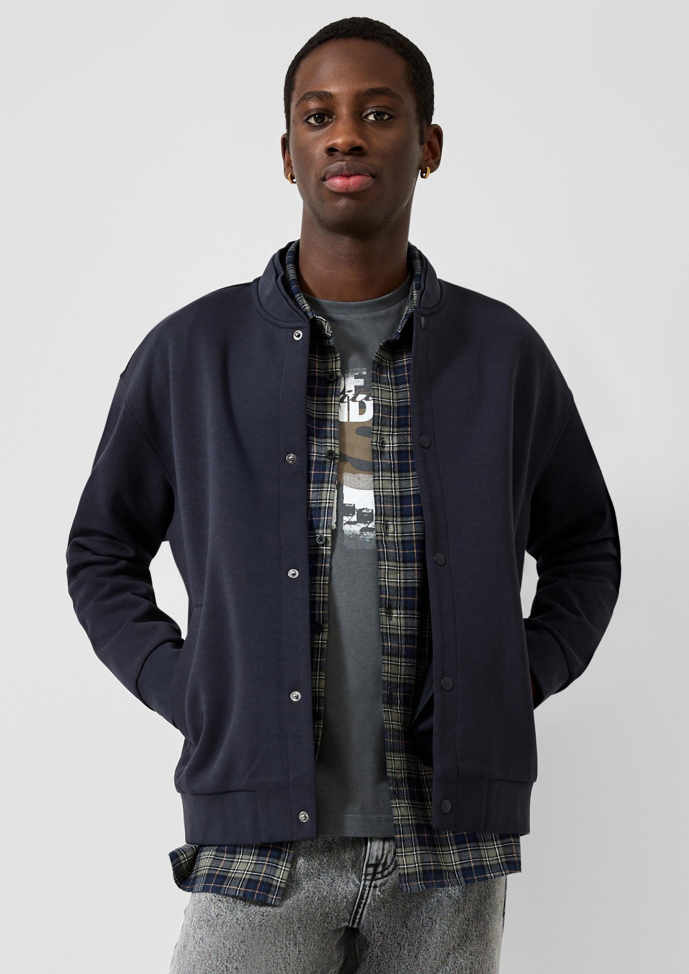 QS Sweatjacke Sweatshirt Jacke College-Jacke aus Jersey