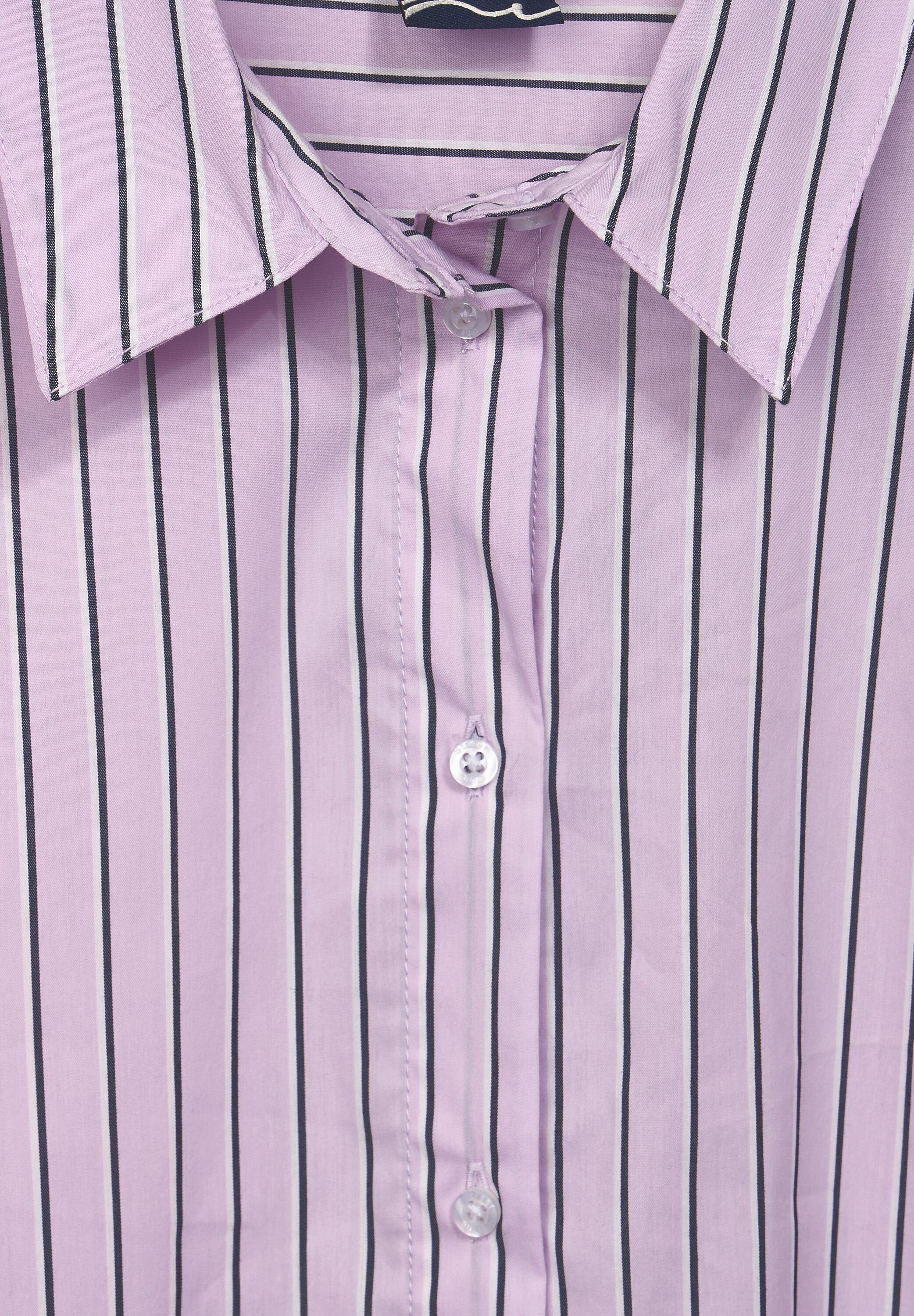 STREET ONE Longbluse Office Streifenbluse office QR Streifenmuster LTD soft blouse Striped lilac pure