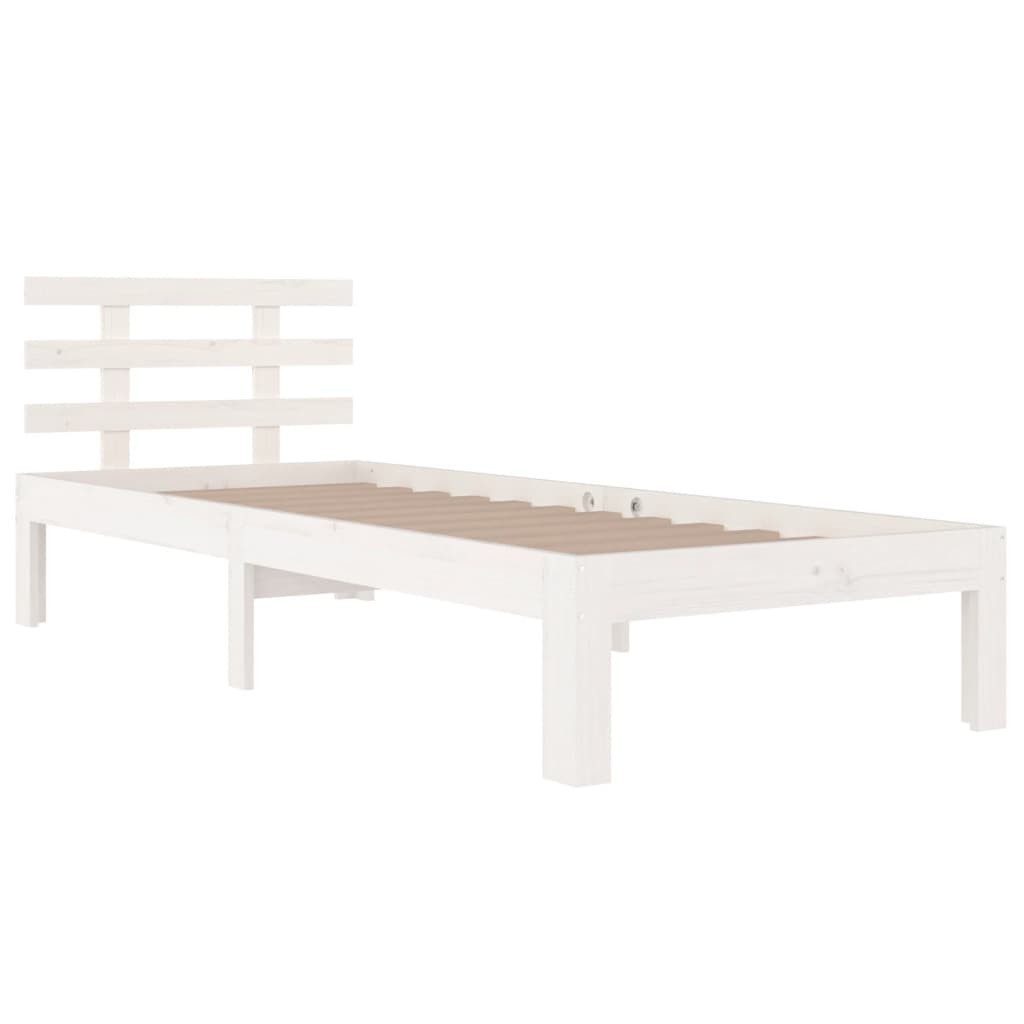 furnicato Bettgestell Einzelbett aus massivem Kiefernholz 100 x 200 cm in Weiß (1-tlg)
