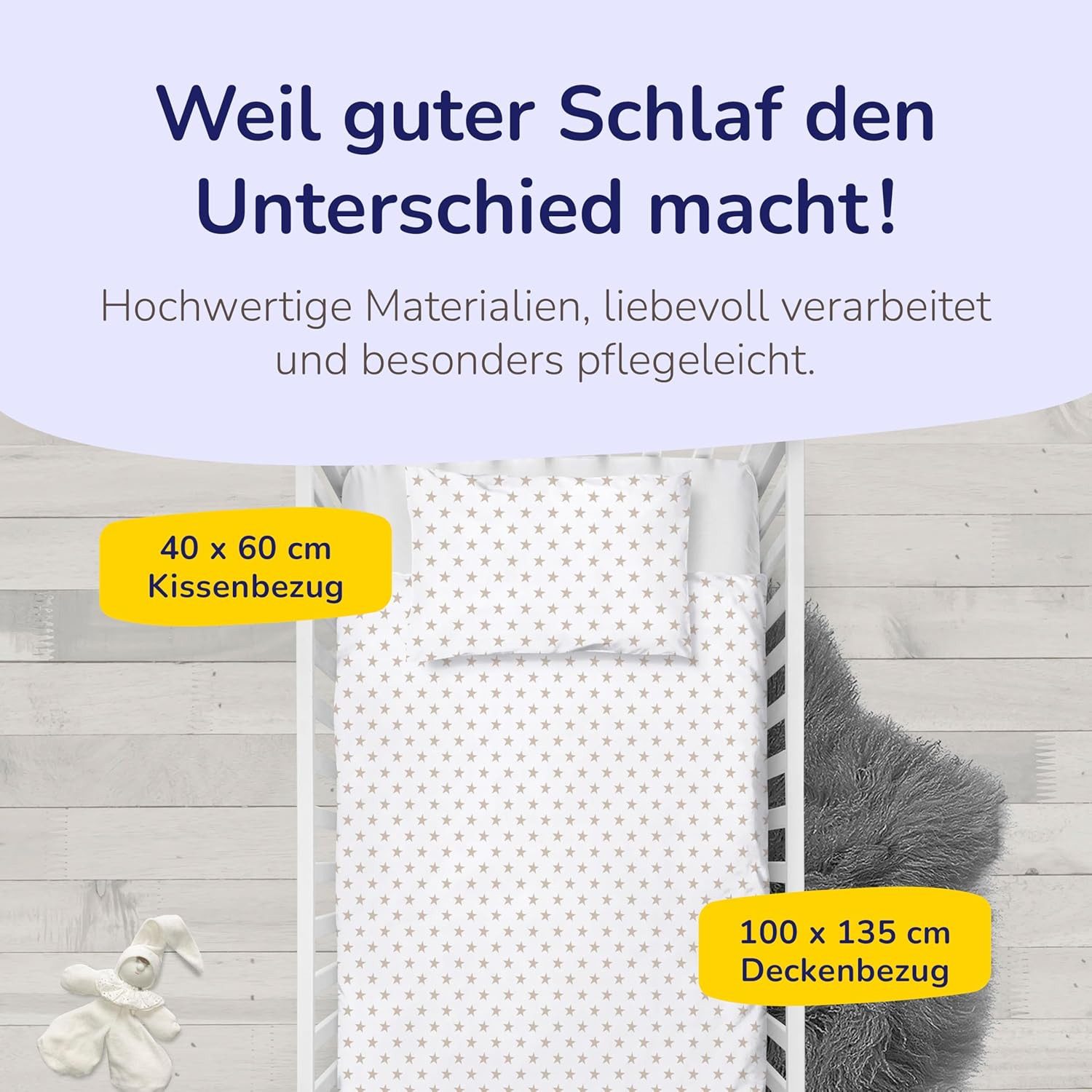 Träumschön Kinderbettwäsche Premium Set aus Baumwolle 100x135 cm - 40x60 cm, Baumwolle, 2 teilig, mit Reißverschluss, luftig und leicht