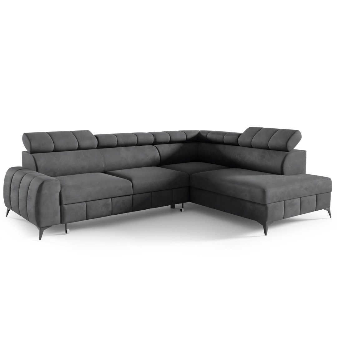 M-Punkt24 Wohnlandschaft Lagos Grau Anthrazit Ecksofa günstig online kaufen