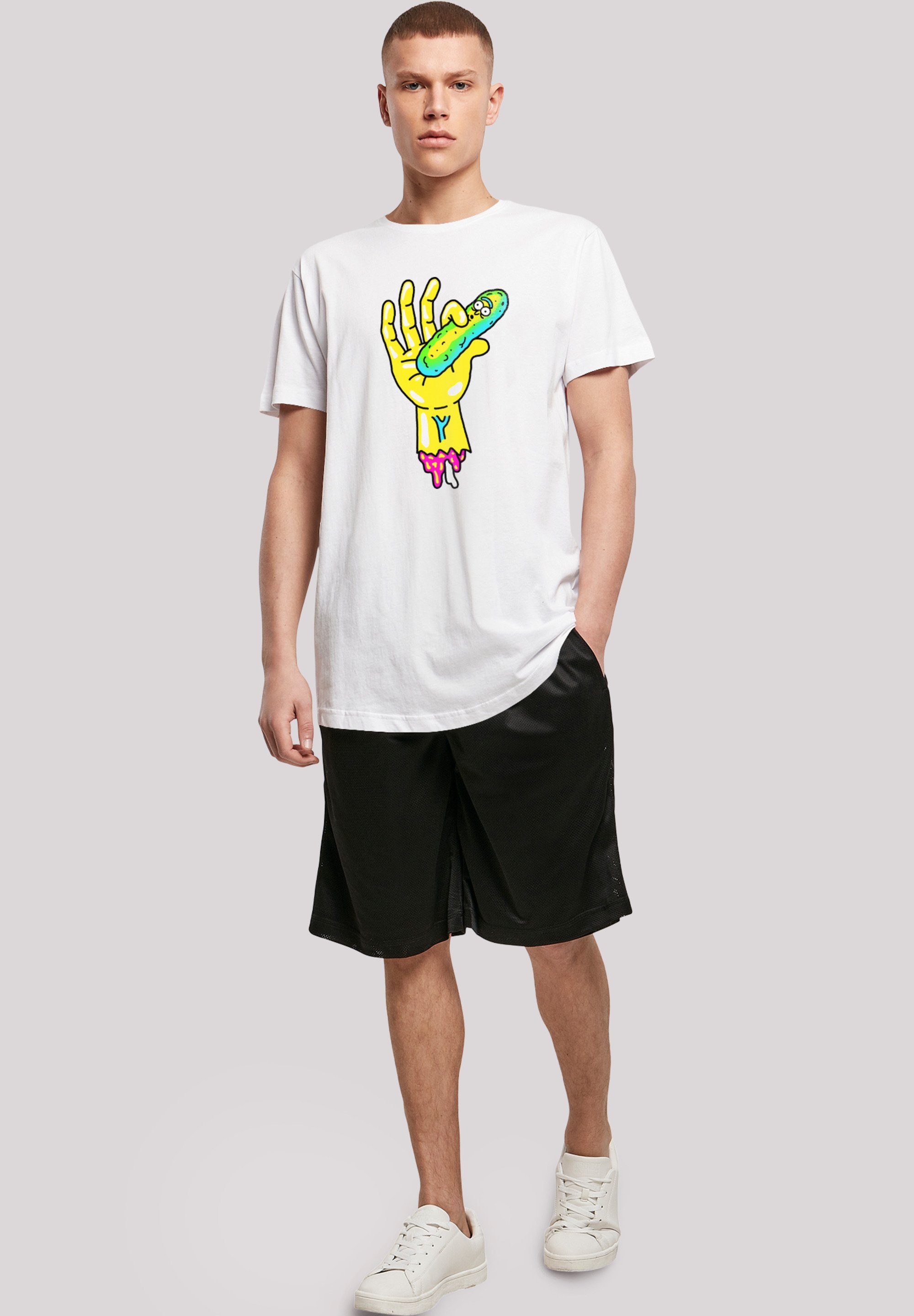 F4NT4STIC T-Shirt Rick and Morty weiß Pickle Hand Print