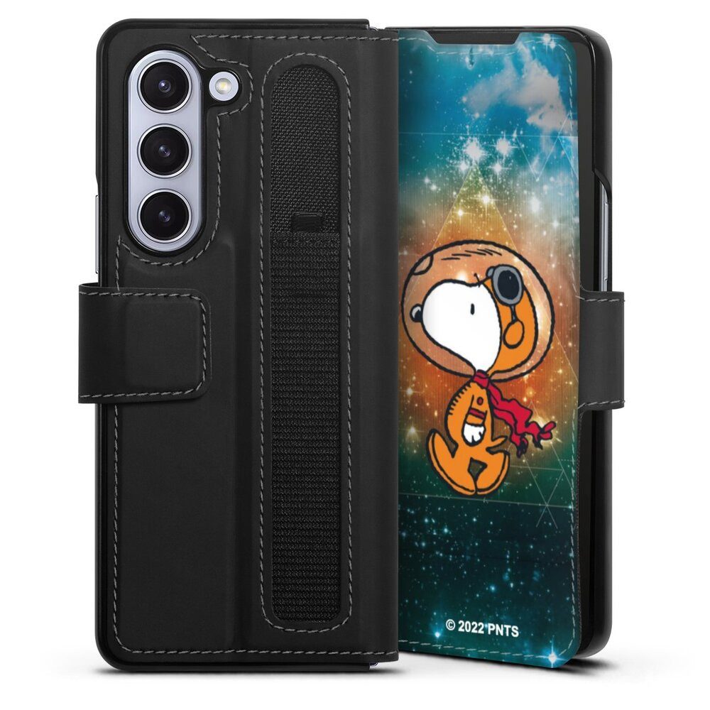 DeinDesign Handyhülle Snoopy Astronaut Offizielles Lizenzprodukt, Samsung Galaxy Z Fold 5 Hülle Handy Flip Case Wallet Cover
