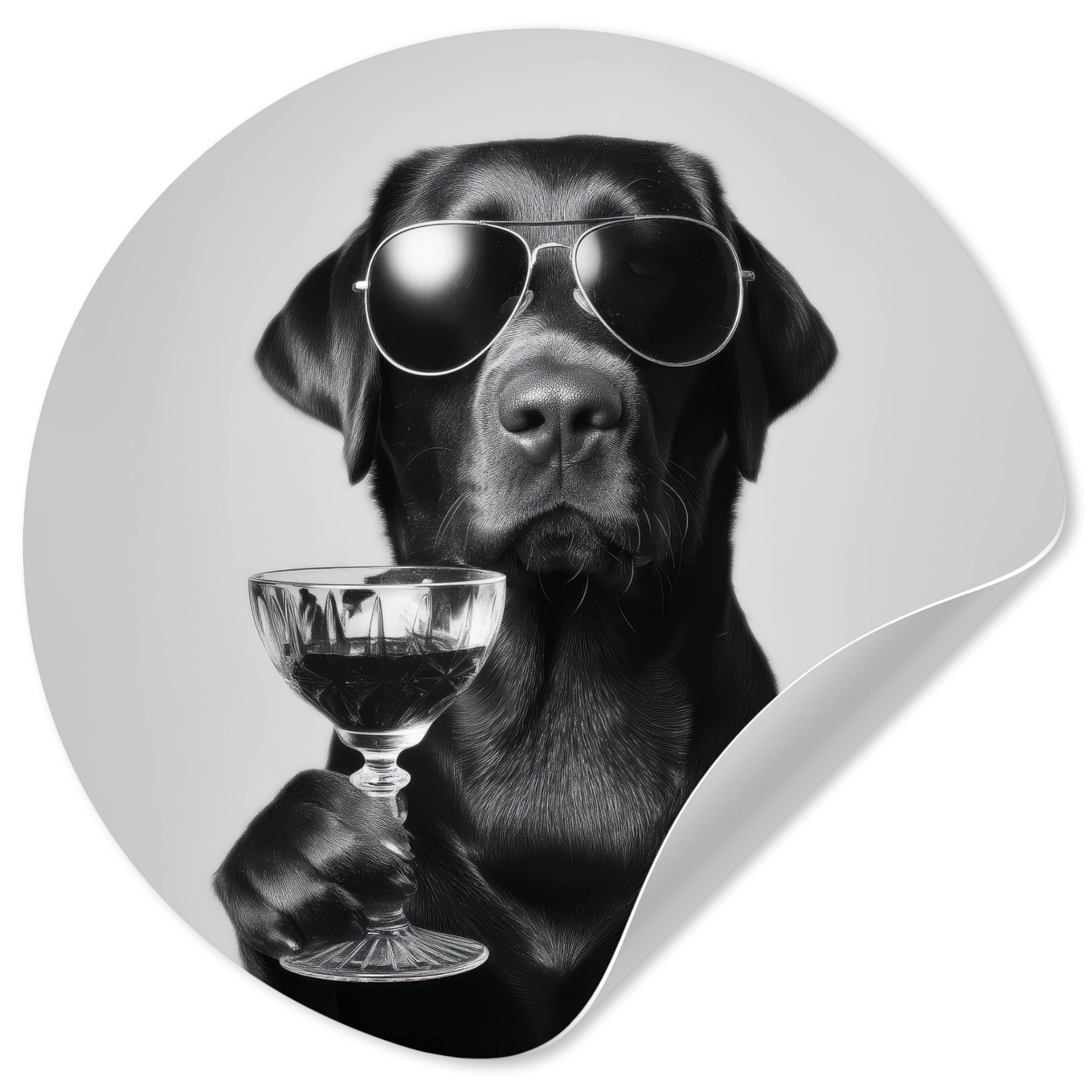 MuchoWow Wandsticker Hund - Schwarz - günstig online kaufen