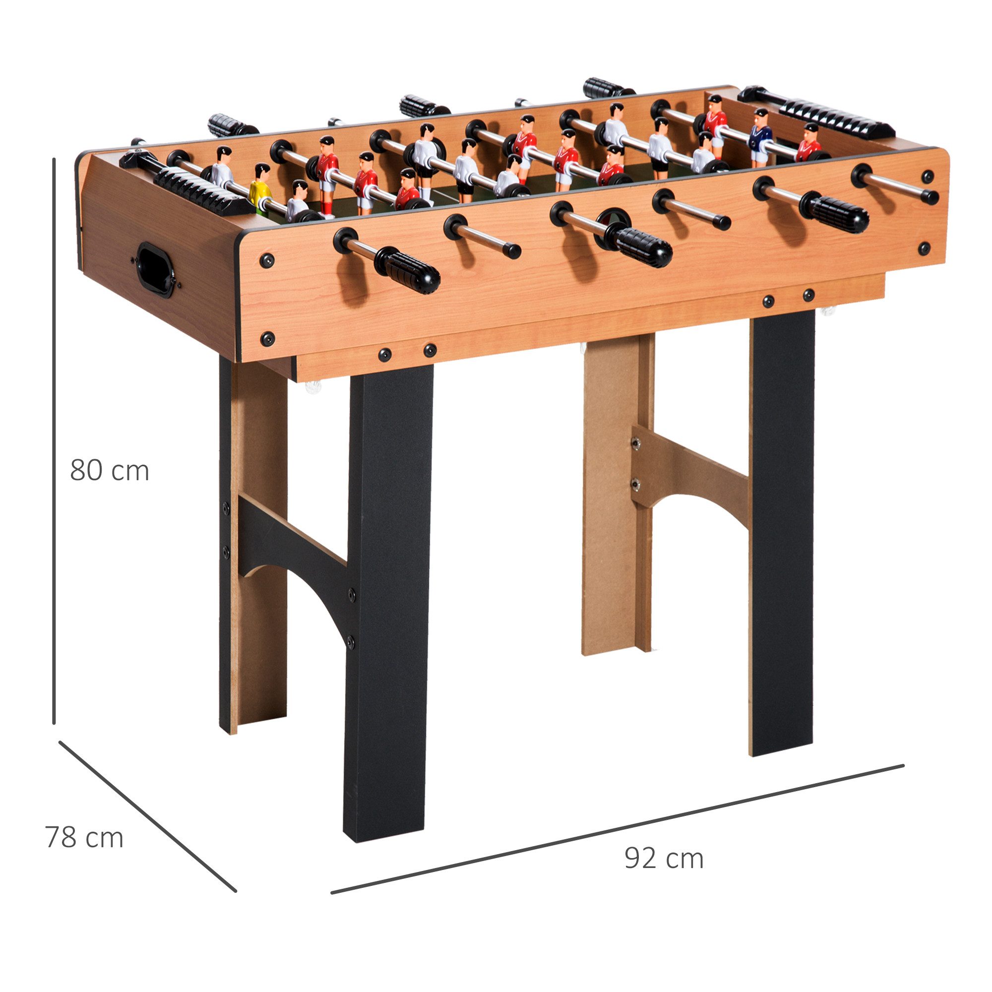 HOMCOM Spieltisch 4-in-1 Multispieltisch, (Multifunktionstisch, 1-tlg), mit Tischfußball Tischhockey Tischtennis Billard, Naturholz+Schwarz