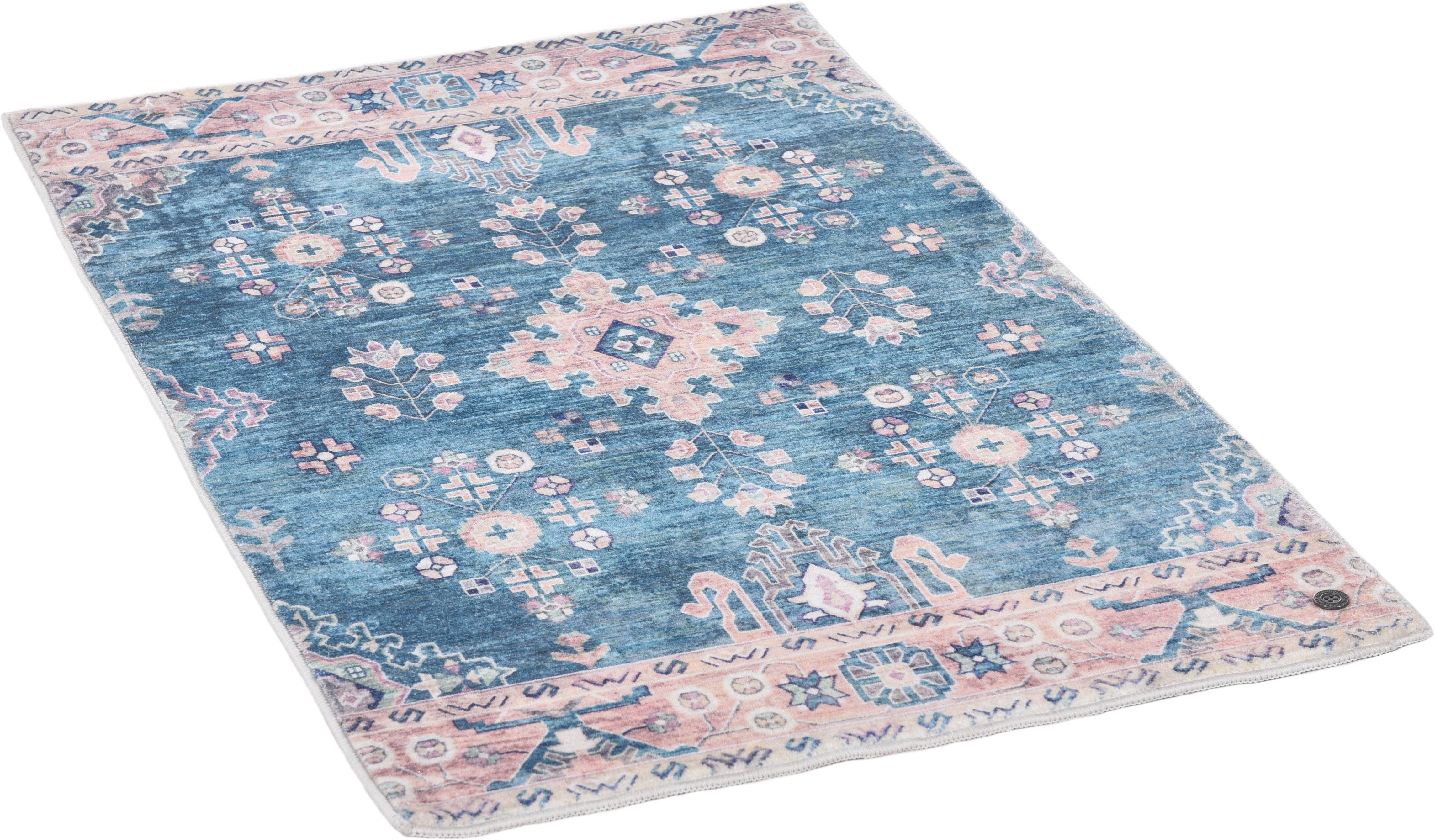 TOM TAILOR HOME Badematte Oriental Bath ONE, Höhe 7 mm, rutschhemmend beschichtet, fußbodenheizungsgeeignet, strapazierfähig, Polyester, rechteckig, Badteppich, Orient-Optik, Vintage Design, waschbar