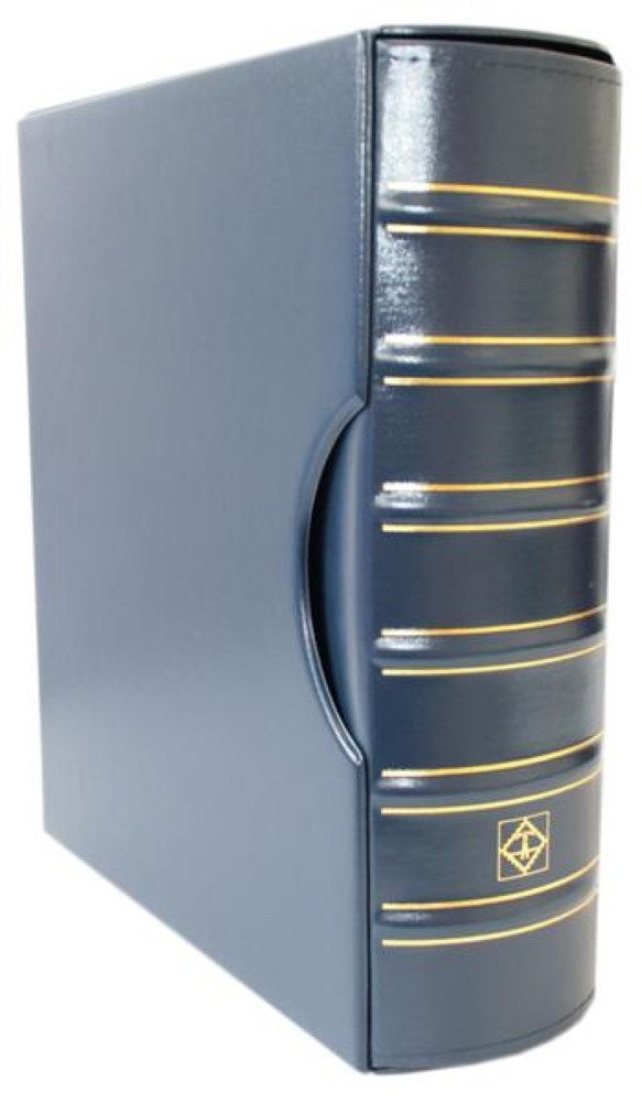 Leuchtturm Sammelkarte Ringbinder GRANDE, Classic-Design GIGANT, inkl. Schutzkassette, blau