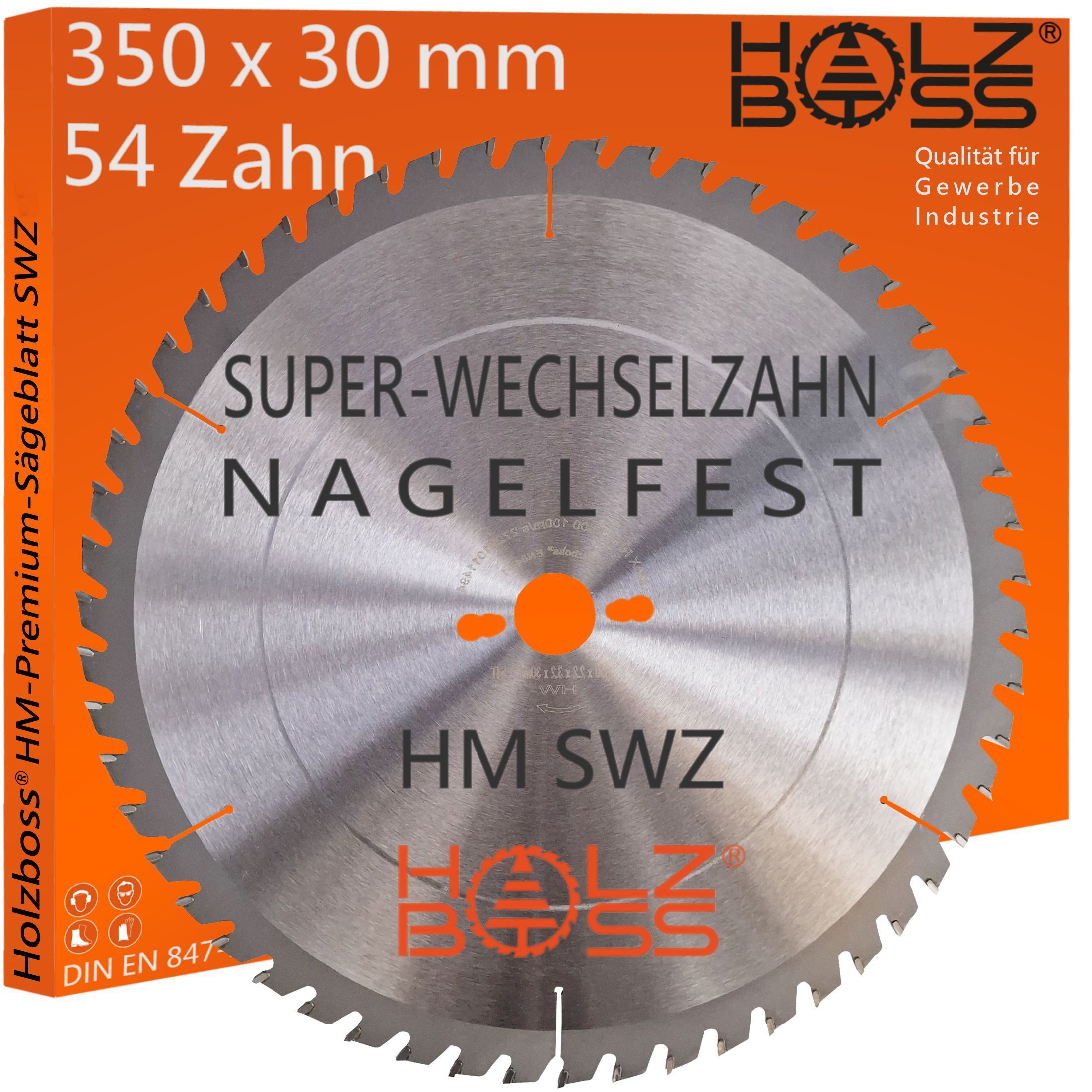 Holzboss® Sägeblatt Holzboss ® HM-Sägeblatt 350 x 30 mmØ SWZ 54 x Super-Wechselzahn