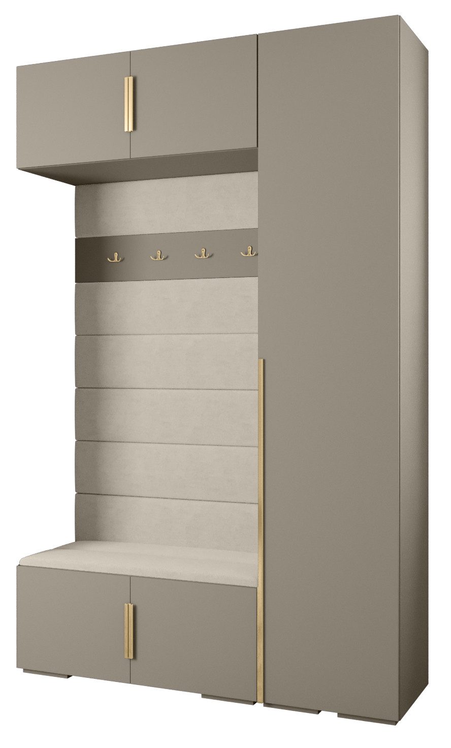 ABIKS MÖBEL Kompaktgarderobe INOVA 1 SATZ 19 Möbelset, Garderobe mit Kleiderstange und Regalen