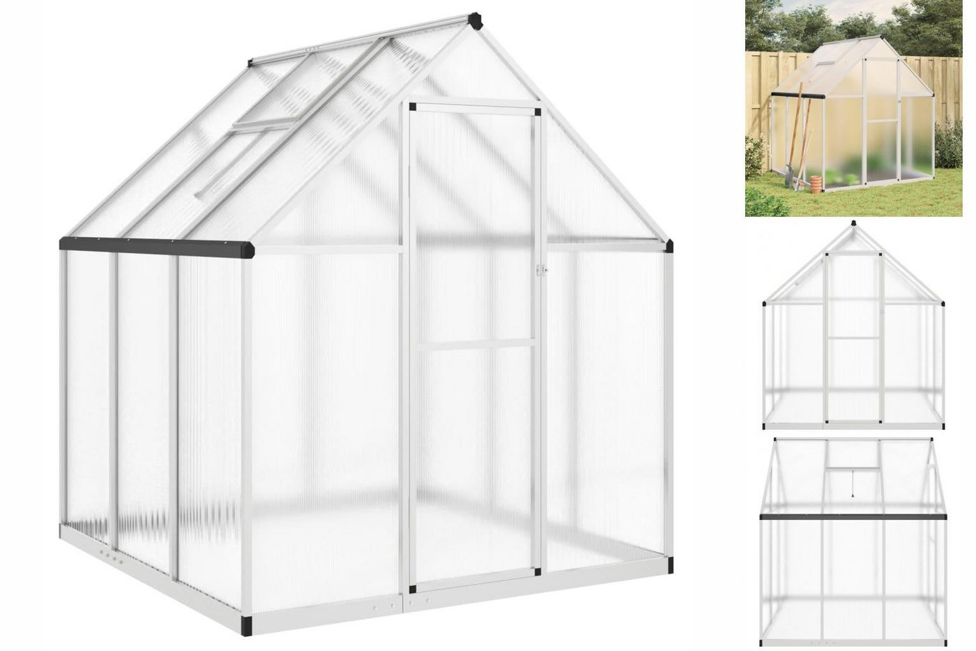 vidaXL Gewächshaus Gewächshaus mit Fundamentrahmen Silbern 169x169x195 cm Alu silberfarben | Rabatt: 24% vidaXL Gewächshaus Gewächshaus mit Fundamentrahmen Silbern 169x169x195 cm Alu silberfarben | Rabatt: 24%
