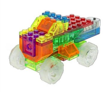 Laser Pegs Modellbausatz Mini Super Truck Klemmbausteine 4 in 1 LED Licht Set Noppensteine