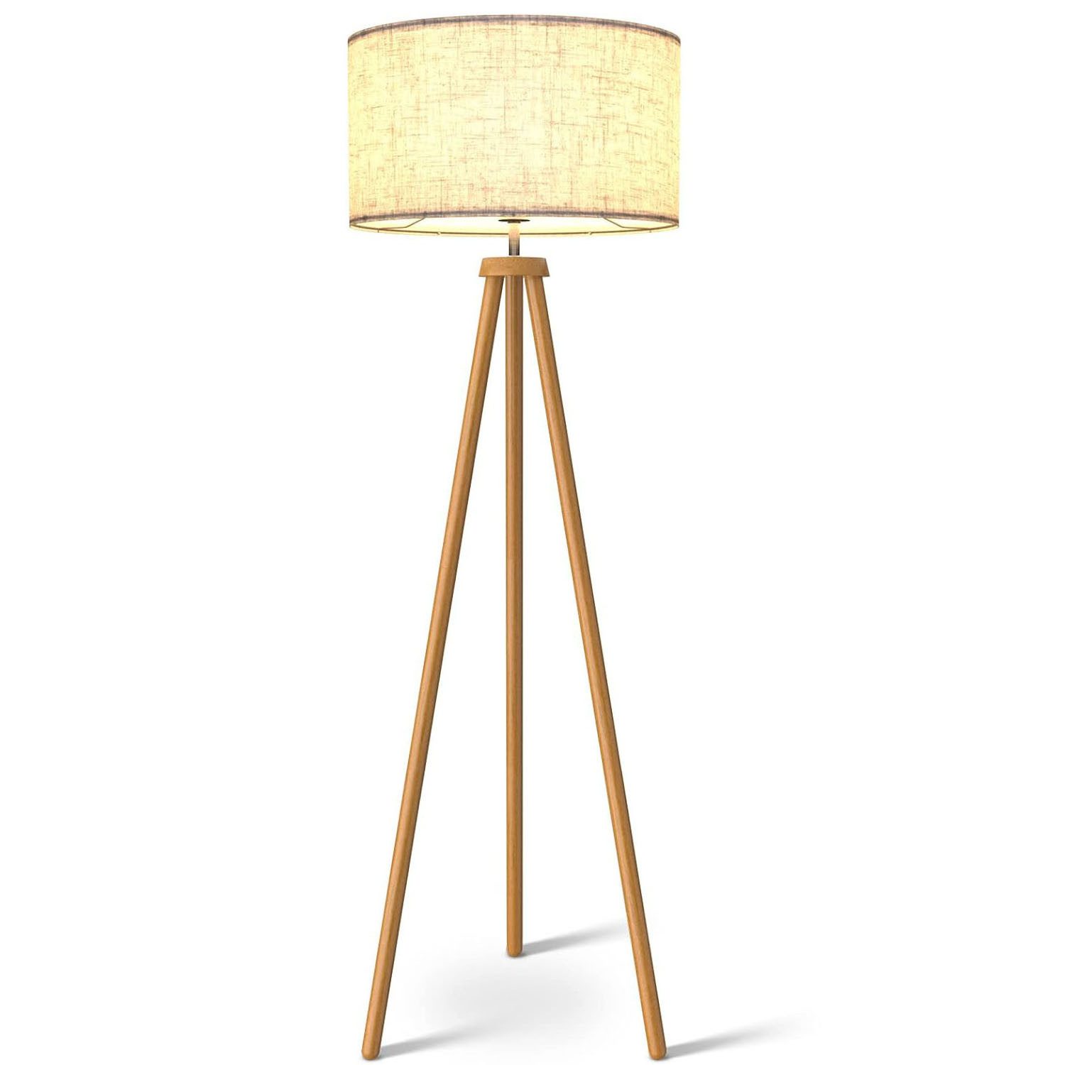 Jibenhome LED Stehlampe LED Stehlampe Stehleuchte Dimmbar Dreibein Holz, mi günstig online kaufen