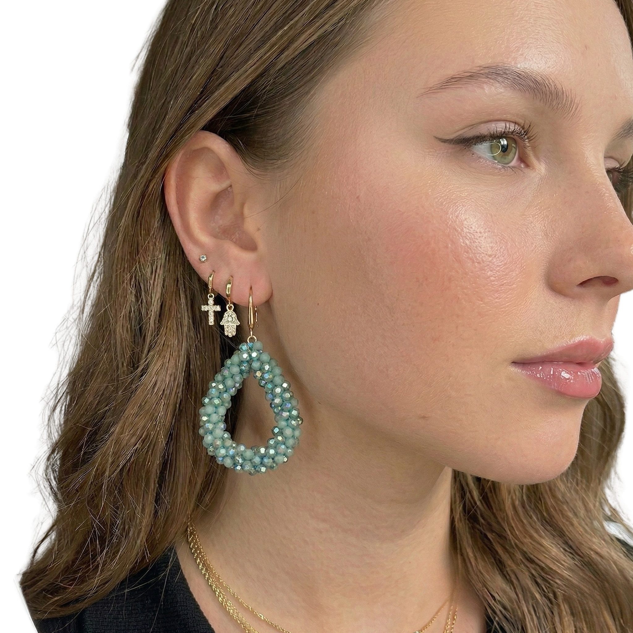 NEXORA Perlenohrringe Perlenohrringe Damen Boho Statement Tropfen Ohrringe (Paar, Paar), Perlenoptik, Tropfenform, goldfarbene Ohrhaken, leicht, elegant