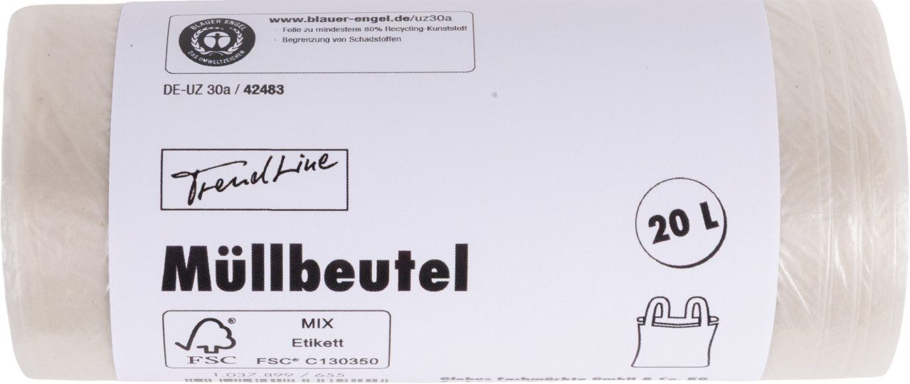 Trend Line Müllbeutel Trendline Müllbeutel 20 L, transparent+Tragegriff