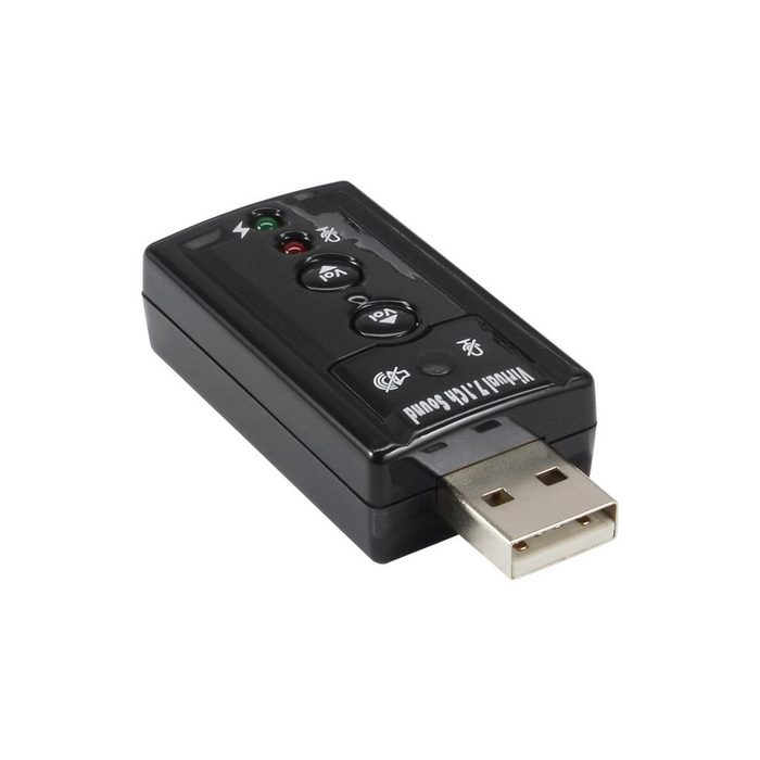 INTOS ELECTRONIC AG Audio-Wandler InLine® USB Audio Soundkarte mit virtuellem 7.1 Surround Sound