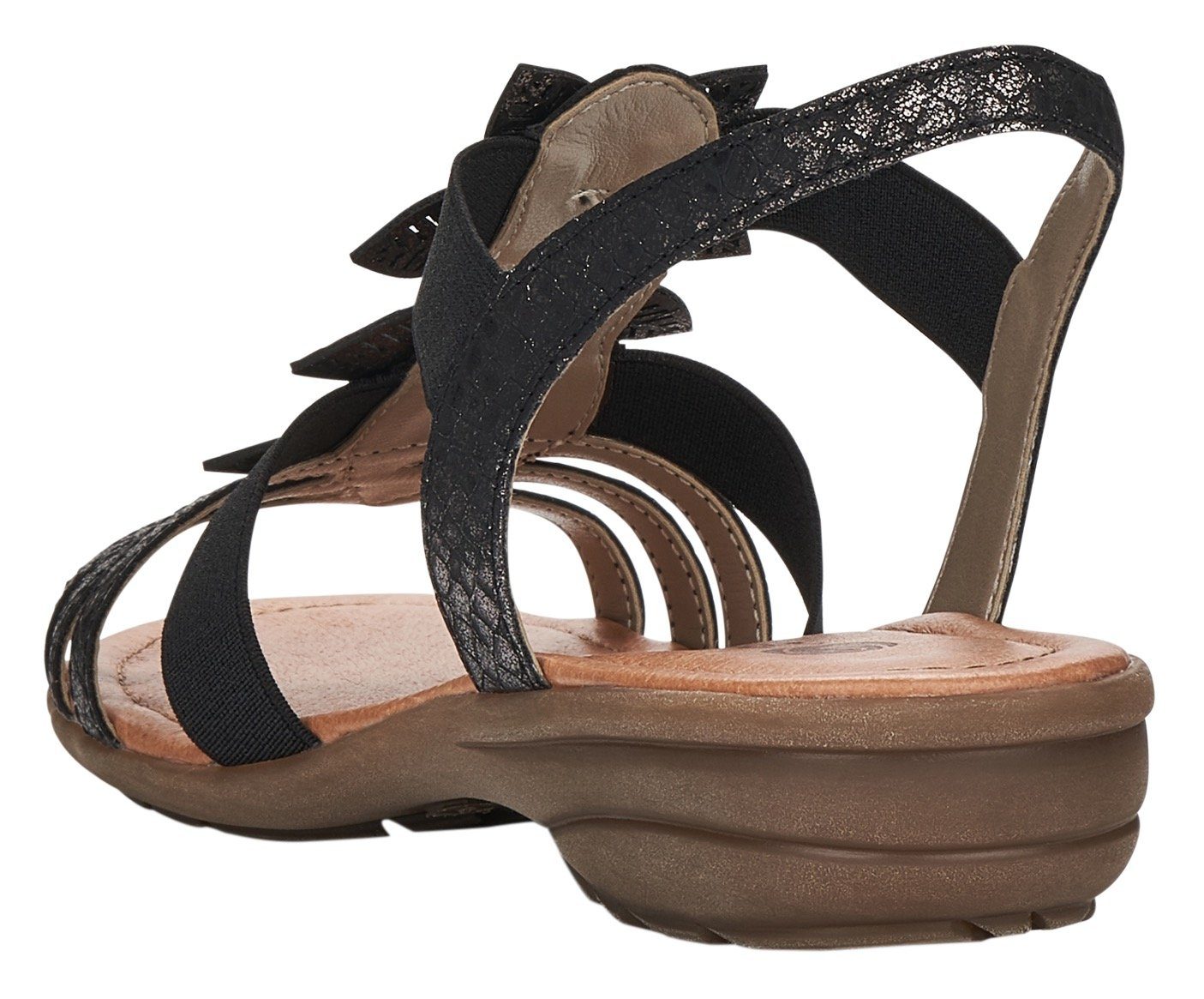 Sandale mit Remonte Blütenapplikation schwarz