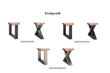 MCA furniture Couchtisch Cartagen, Baumkante Akazie-massiv X-Form rechteckig walnuss