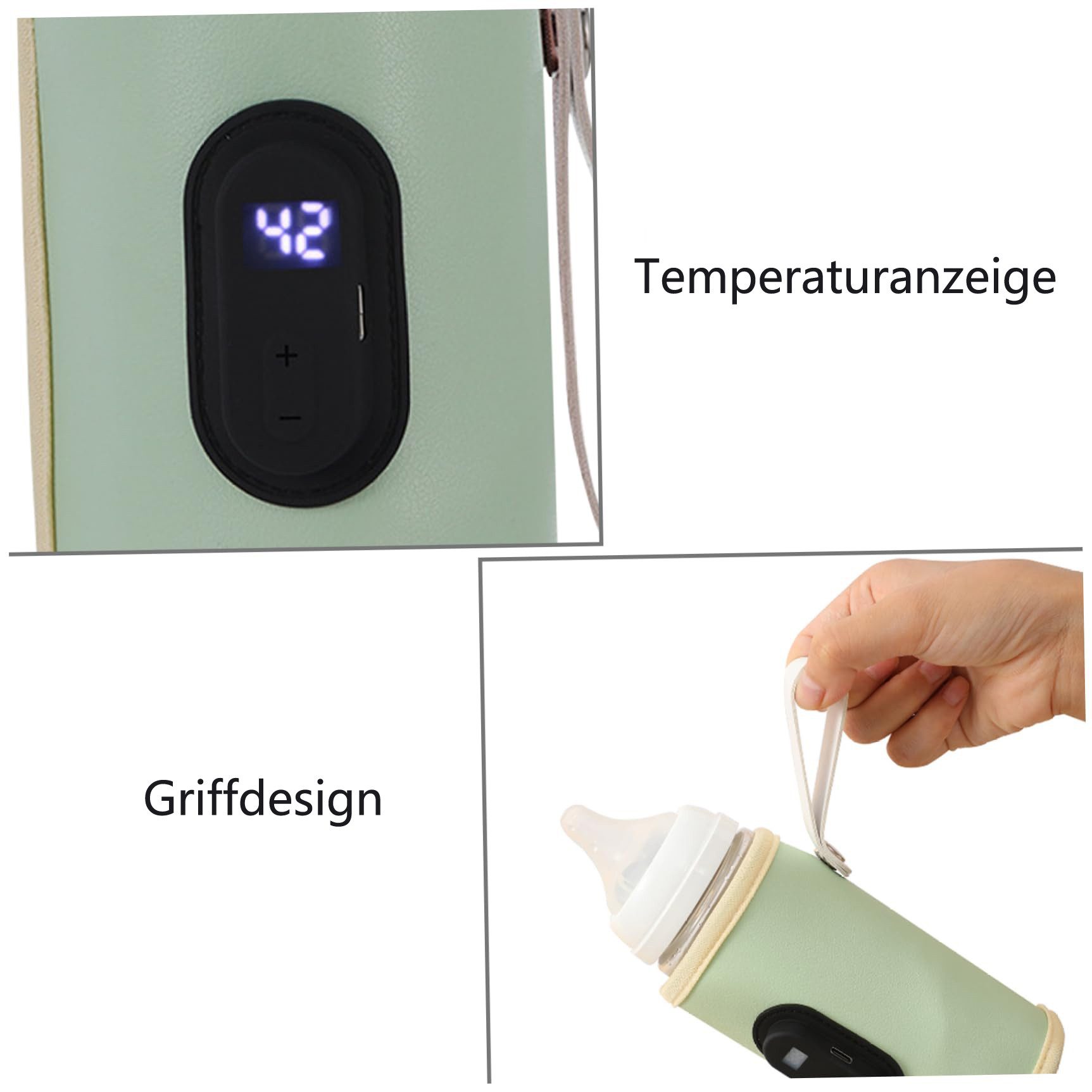 Coonoor Babyflaschenwärmer Flaschenwärmer Baby Unterwegs Tragbarer Flaschenwärmer Baby, mit Display 20 Stufen Einstellbare Temperatur Baby Flaschenwä
