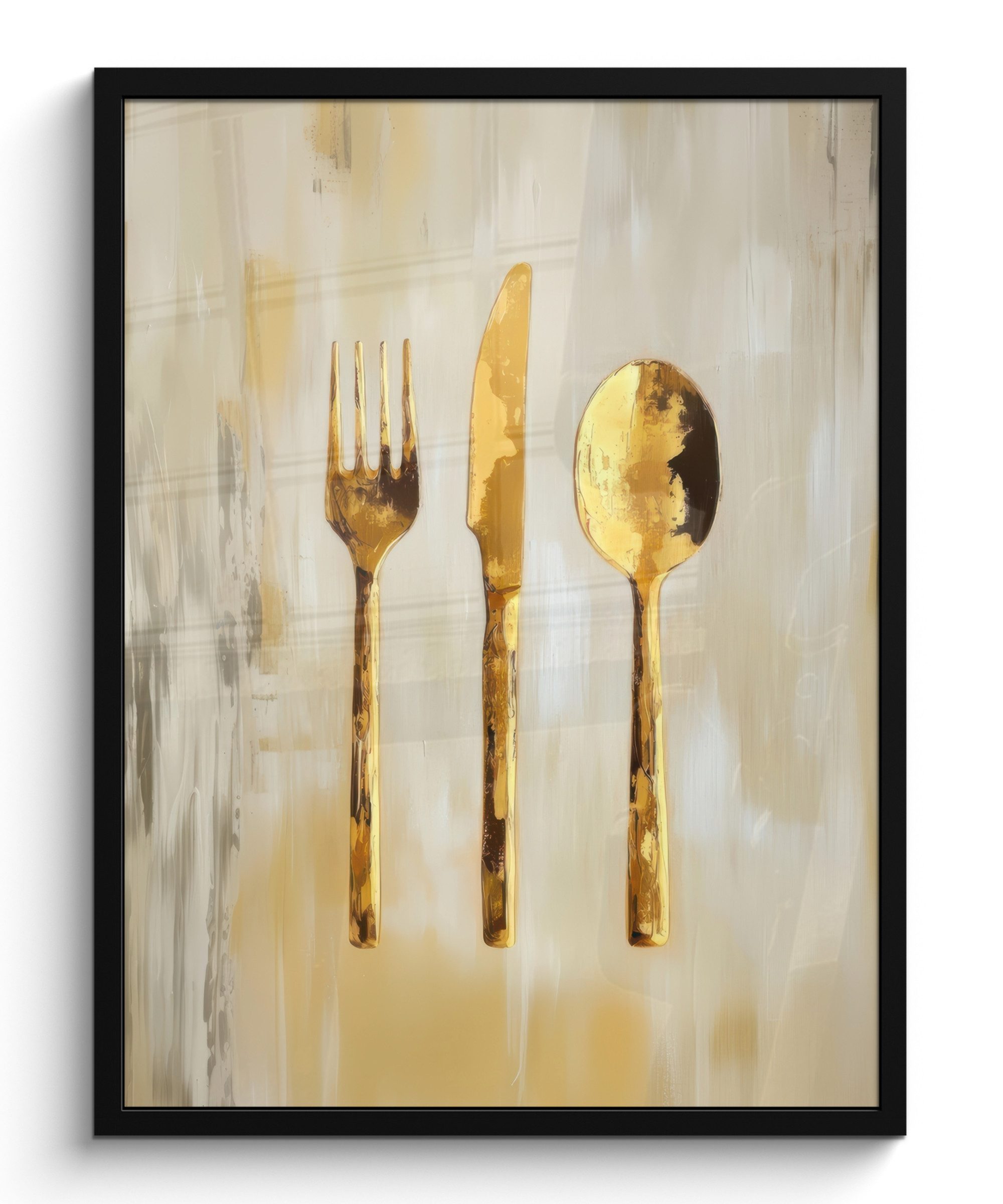 Poster Farbe - Gold - Besteck