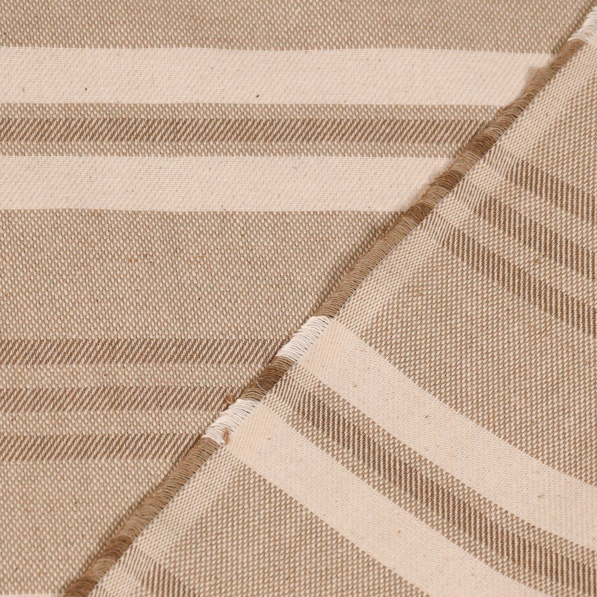 handmade, St), made LEBEN., SCHÖNER LEBEN. Germany, natur 245c, vorgewaschen Streifen SCHÖNER blickdicht, Vorhang Medium Smokband creme Riviera (1 Kunstfaser, Stripe Vorhang in