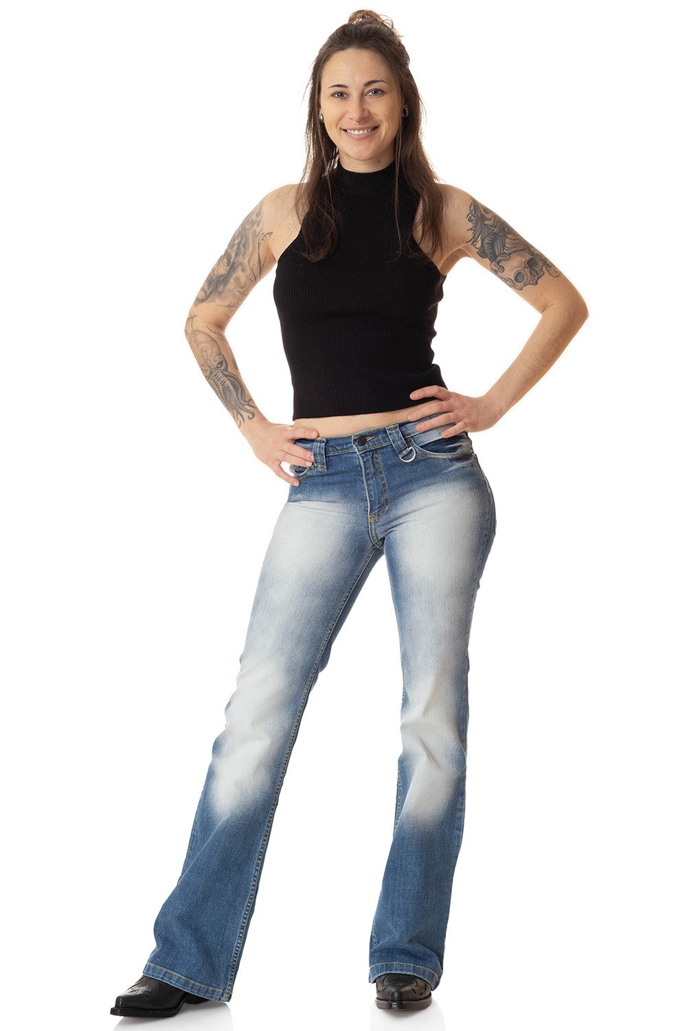Bootcut-Jeans Damen STAR CUT BLUE 72