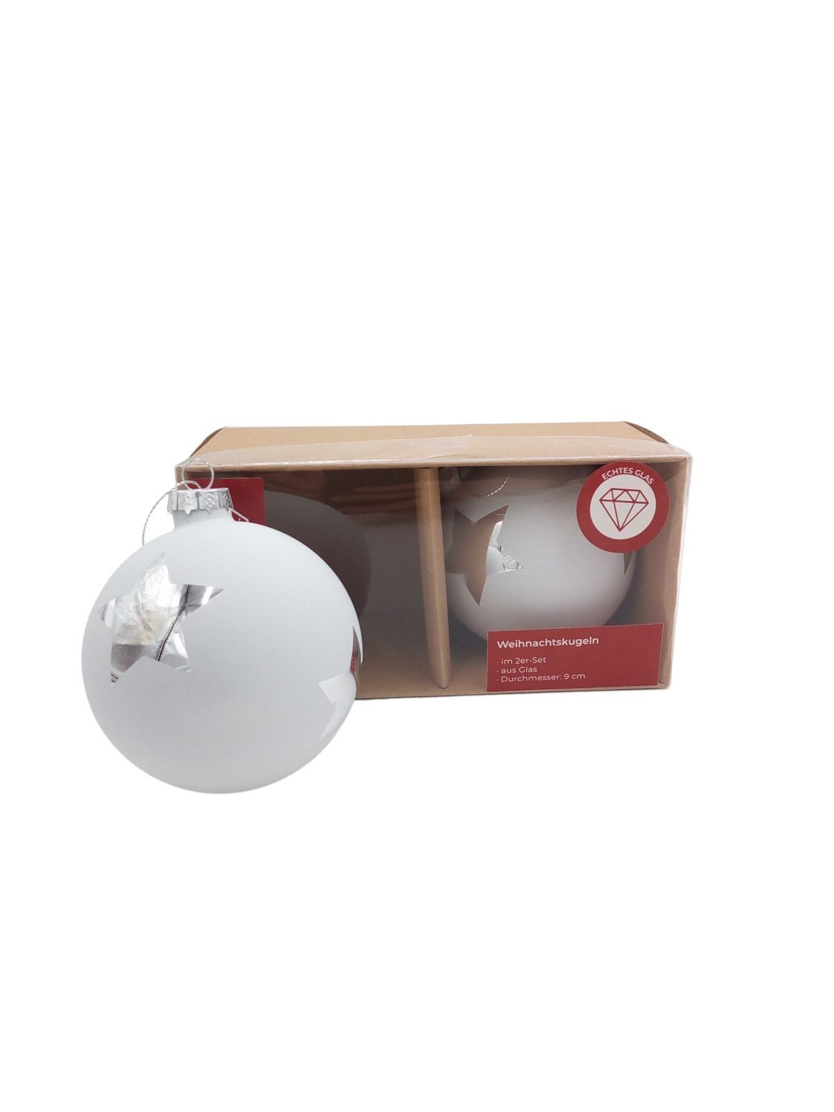 BURI Weihnachtsbaumkugel Glas-Weihnachtsbaumkugeln 2er-Set Christbaumkugeln Weihnachtsschmuck (2 St)