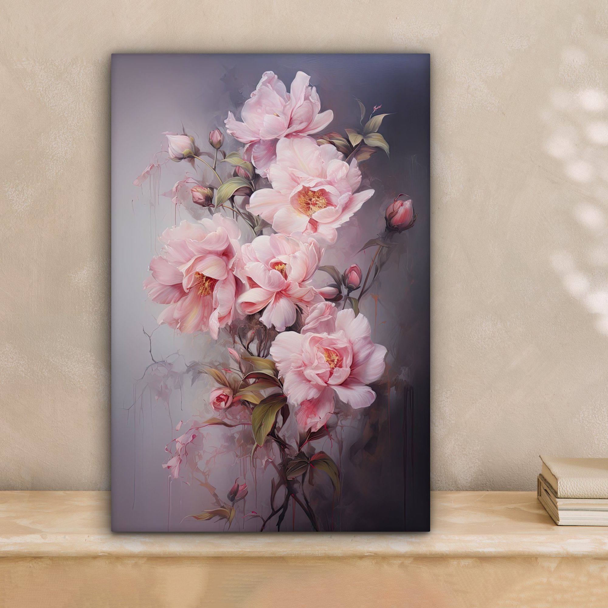 OneMillionCanvasses® Leinwandbild Rosen - Blumen - Rosa - Kunst - Aquarell, günstig online kaufen