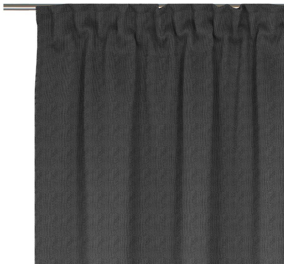 Vorhang Uni Collection, St), nachhaltig Jacquard, Bio-Baumwolle Adam, (1 schwarz/beige aus Multifunktionsband blickdicht