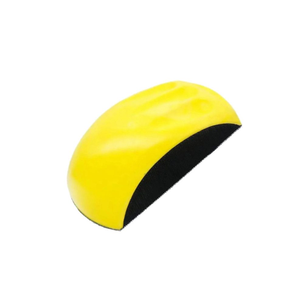 Trade-Shop Schleifdreieck Schleifblock für 125mm Exzenterschleifscheiben mit Klettverschluss, (1 St), ergonomische Form / Griffmulden für angenehmes Arbeiten