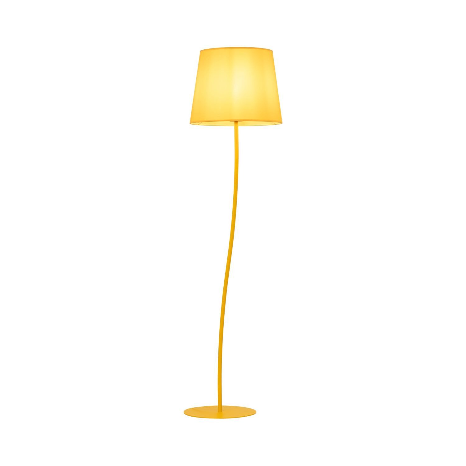 Licht-Erlebnisse Stehlampe PARKER, ohne Leuchtmittel, Kinderzimmer Gelb E27 150 cm klein Stoff Metall Fußschalter