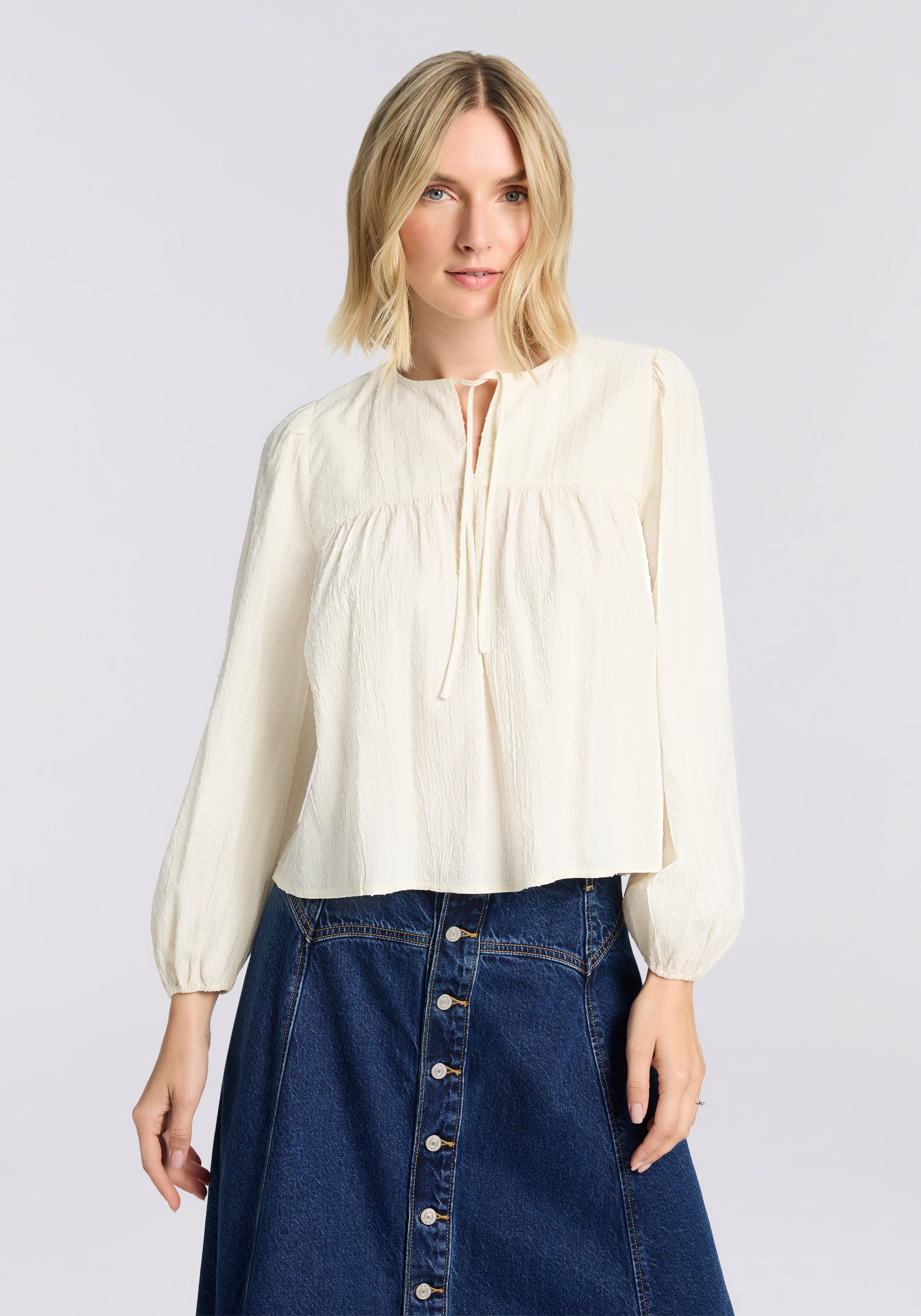 Levi's® Klassische Bluse JOSEPHINE LS HOLI mit elastischem Bund