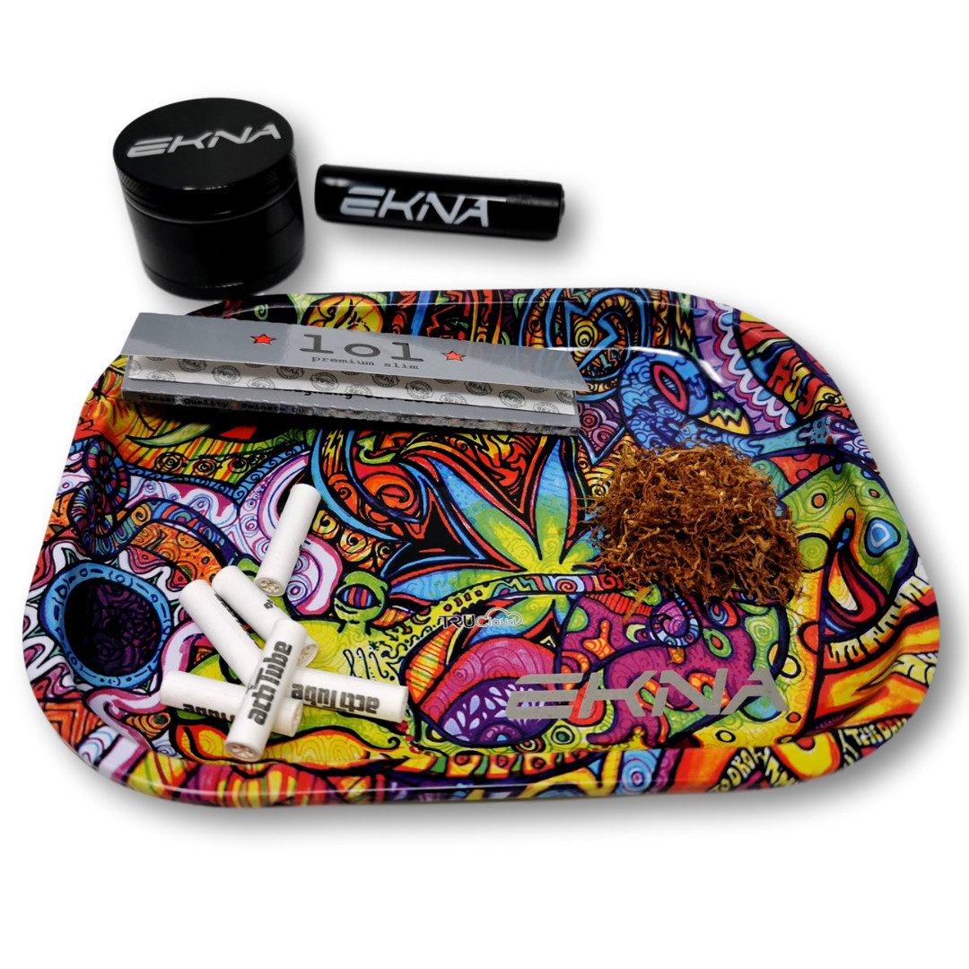 EKNA Tablett Rolling Tray - Drehunterlage - Bau Tablett - Bröselschale, Metall, (1-tlg), Randhöhe 1,6cm!