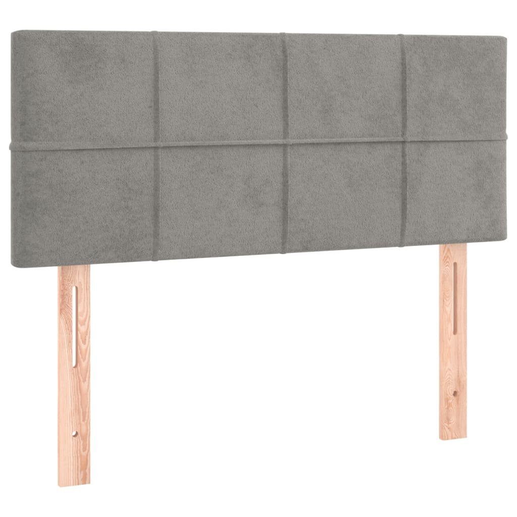 vidaXL Kopfteil LED Kopfteil Hellgrau 80x5x78/88 cm Samt, (1 St)