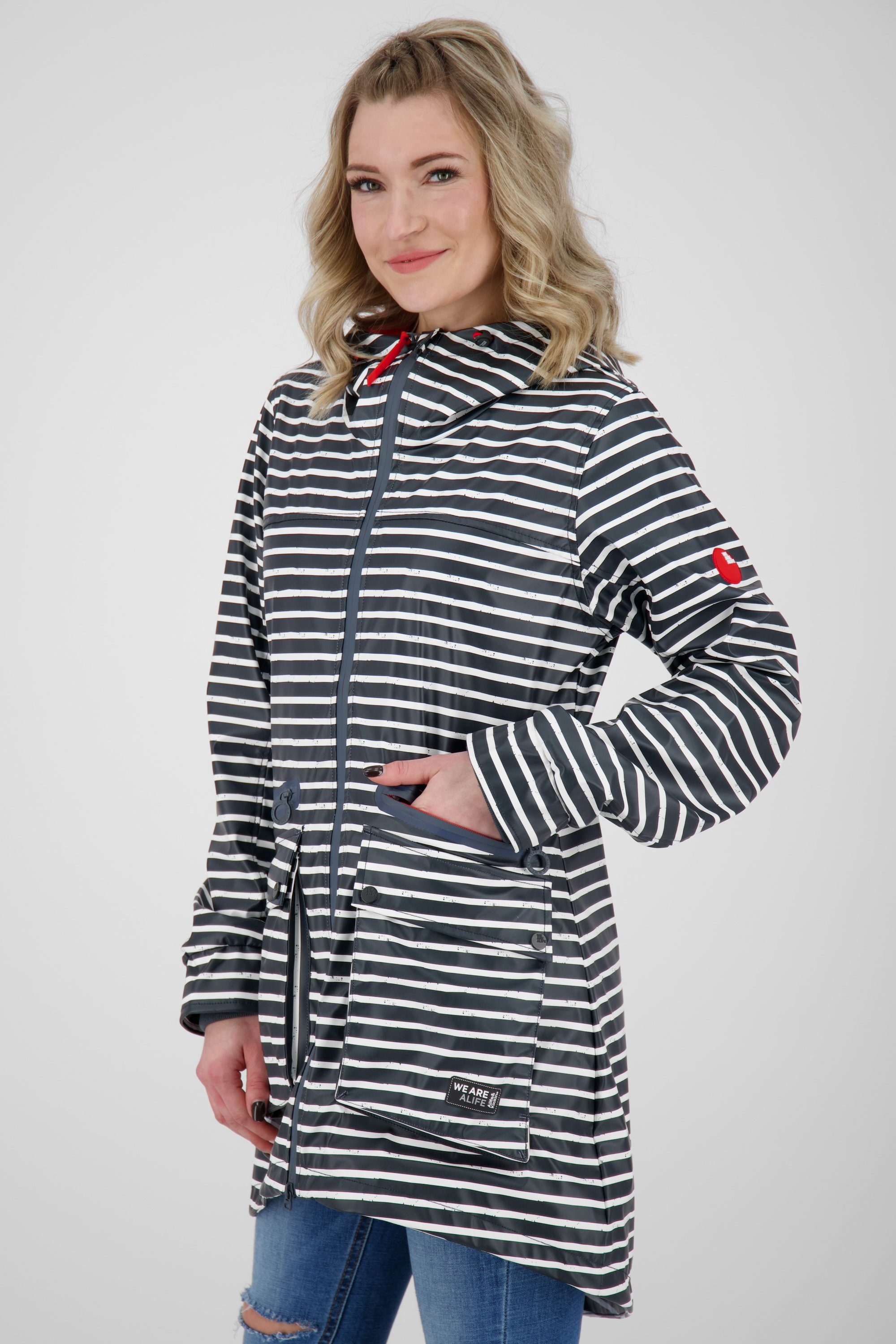 Alife & Kickin Sommerjacke AudreyAK Damen marine Übergangsjacke Raincoat leichte Jacke