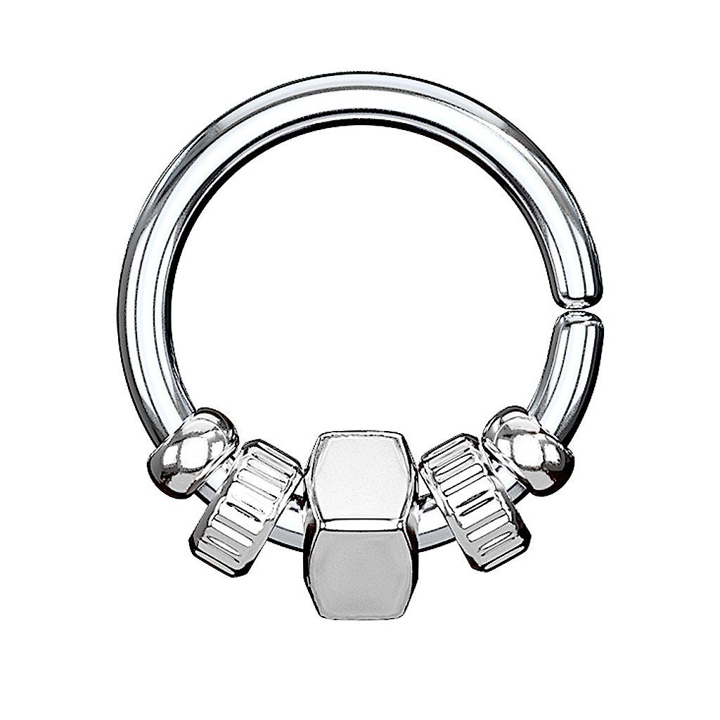 Taffstyle Nasenpiercing Piercing Continuous Ring Quadrat Anhänger Perlen, Piercing Ring und