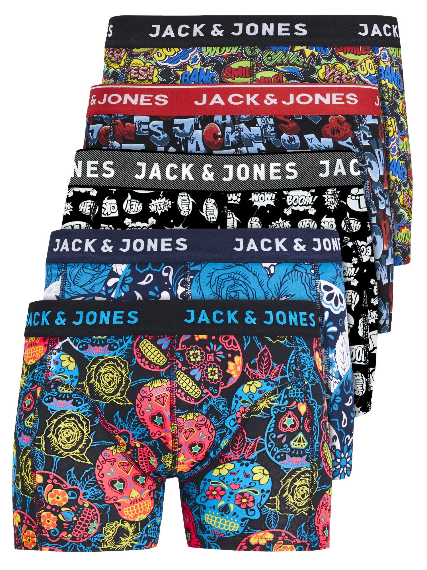 Jack & Jones Boxershorts Jacvel (5-St., 5er Pack) gute Passform durch elast günstig online kaufen