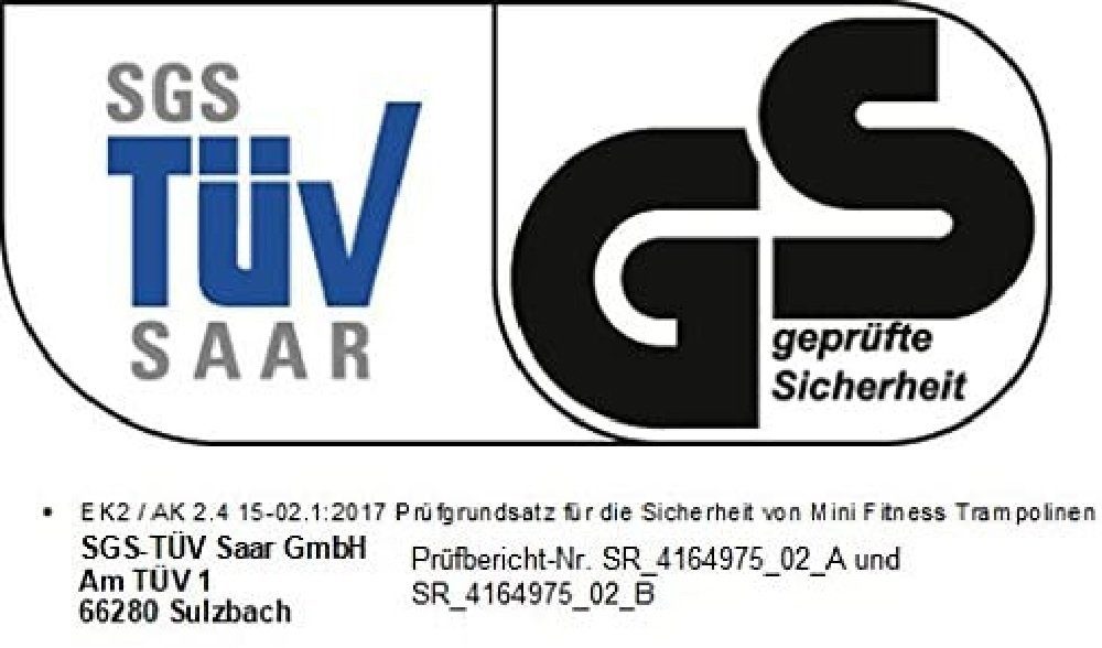 Luna24 simply great ideas... Fitnesstrampolin JOKA FIT NEU - die Trampolin-Innovation, Fitnesstrampolin, + 2x Socken, Sprungzähler, Widerstandsbänder, DVD, Handyhalterung, 2 Paar Socken